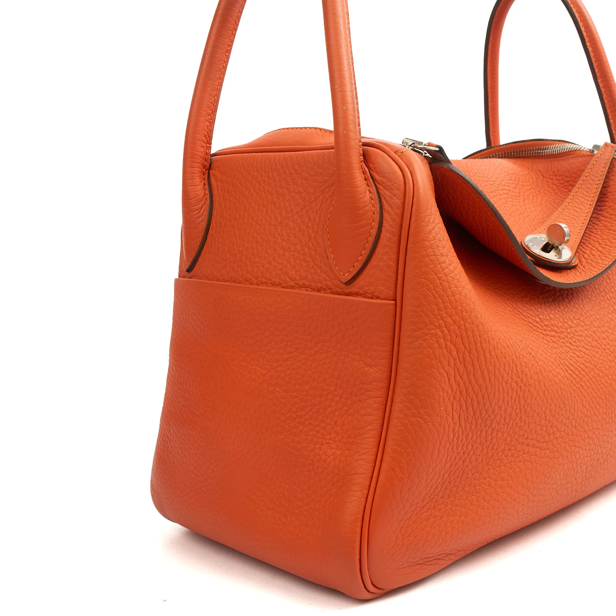 Picture of Hermes Tote Lindy 30 in Classic Orange, Togo Leather