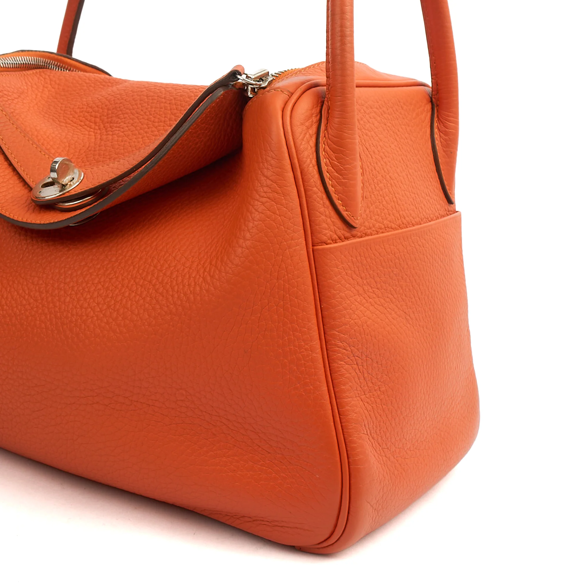 Picture of Hermes Tote Lindy 30 in Classic Orange, Togo Leather