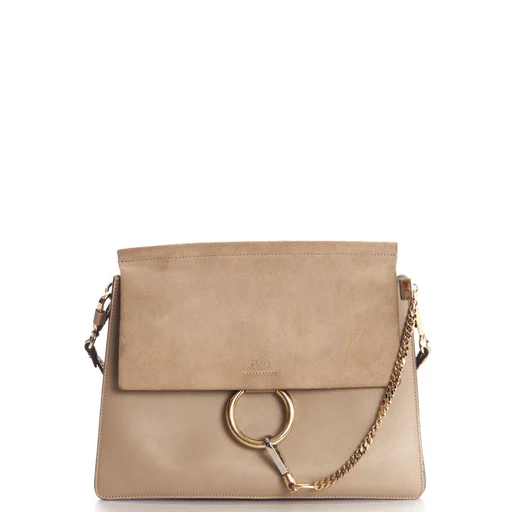 Picture of Chloe Shoulder Bag Faye Shoulder Bag in Grey, Calfskin Leather
