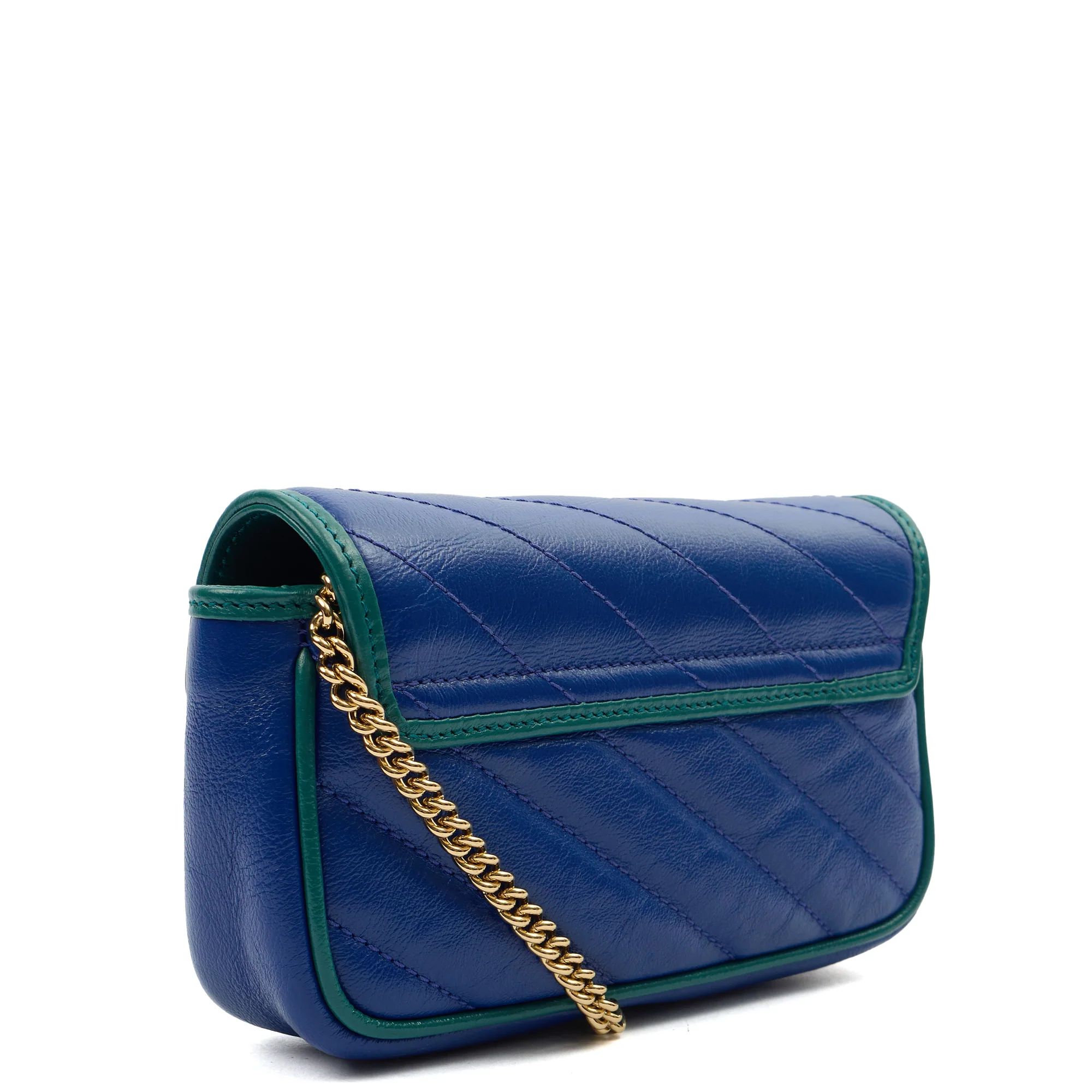 Picture of Gucci Mini Bag Marmont Shoulder Flap Bag - Super Mini in Blue, Leather