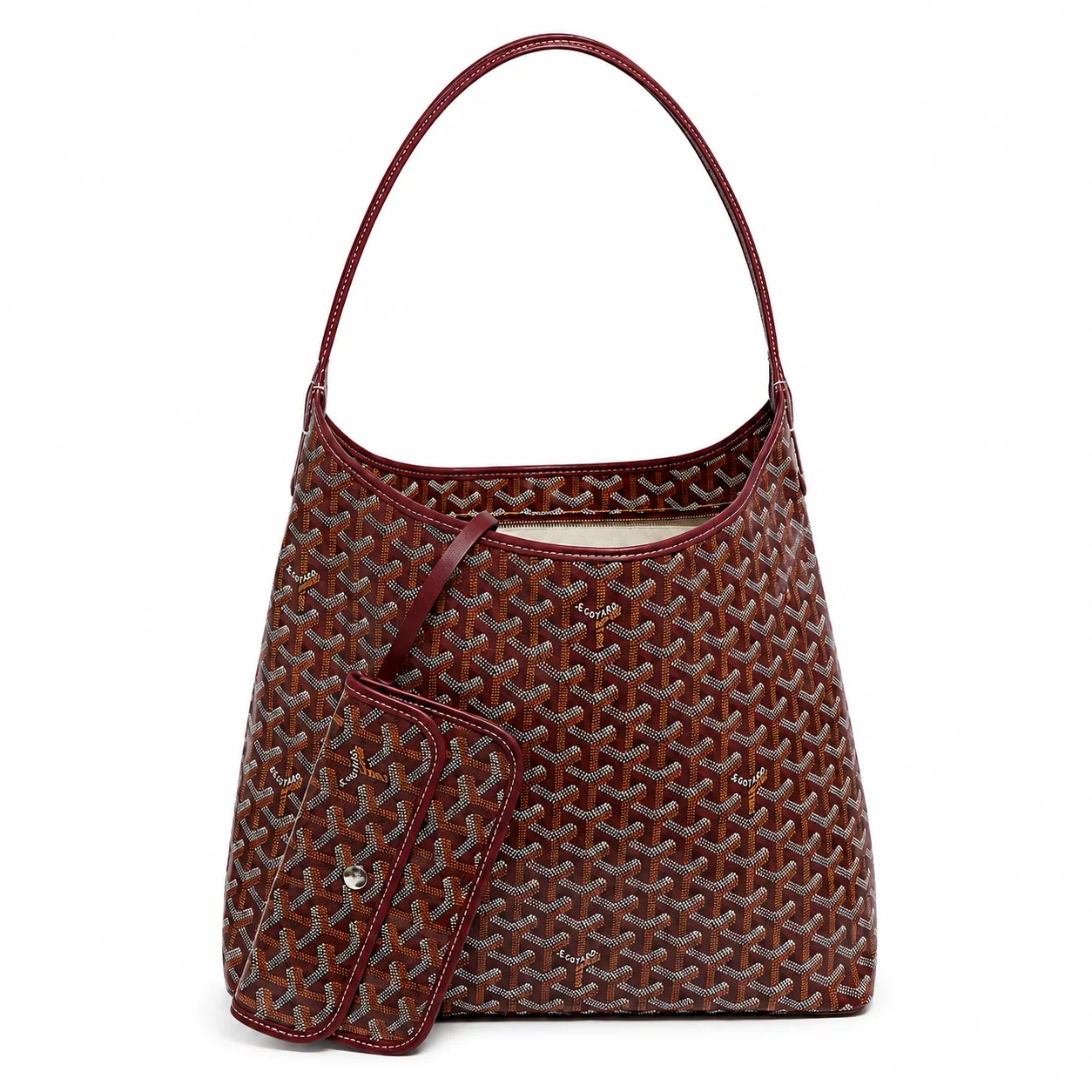 Goyard Bohème Hobo Bag in Burgundy front view
