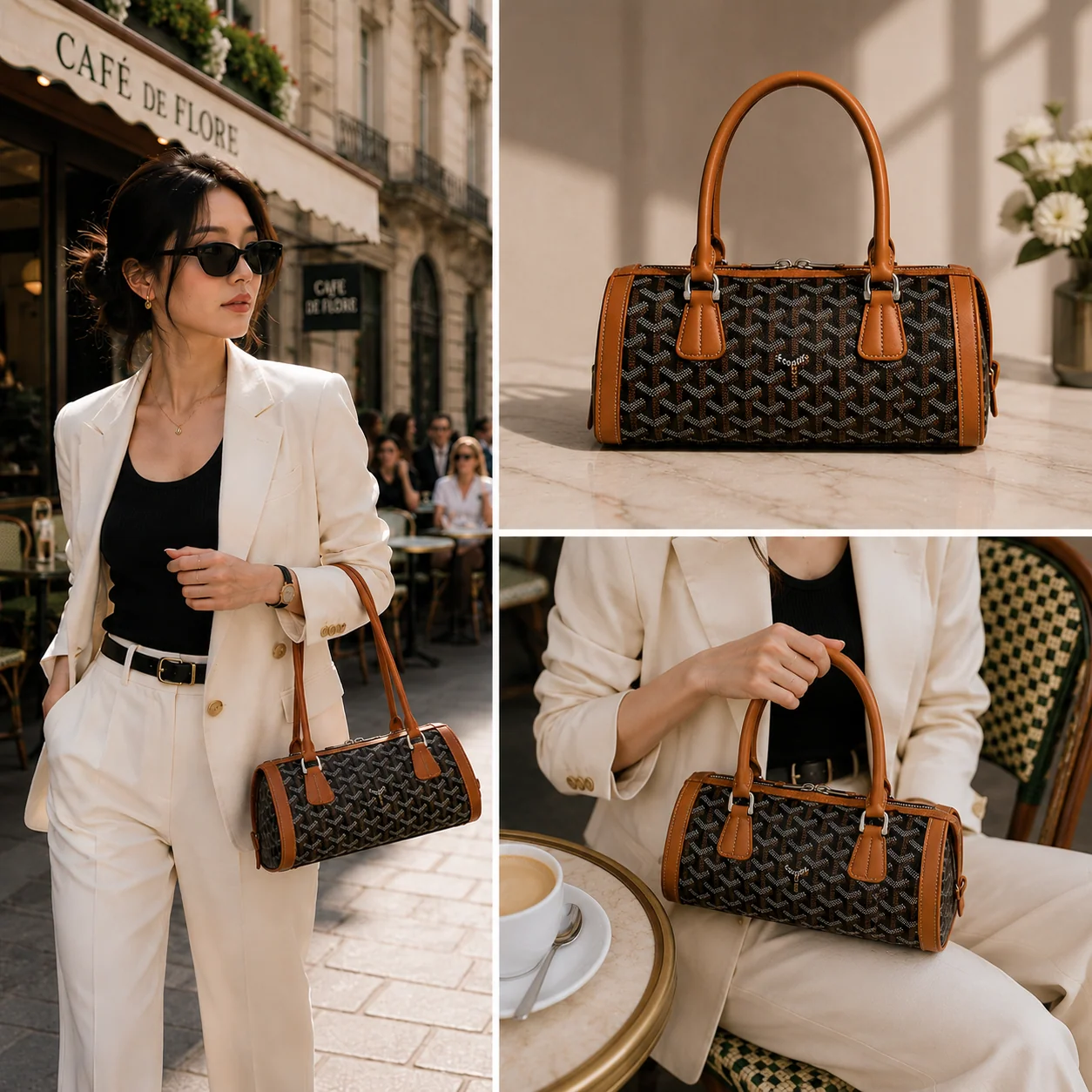 Goyard Bonbonnière Bag in Black & Tan lifestyle 2