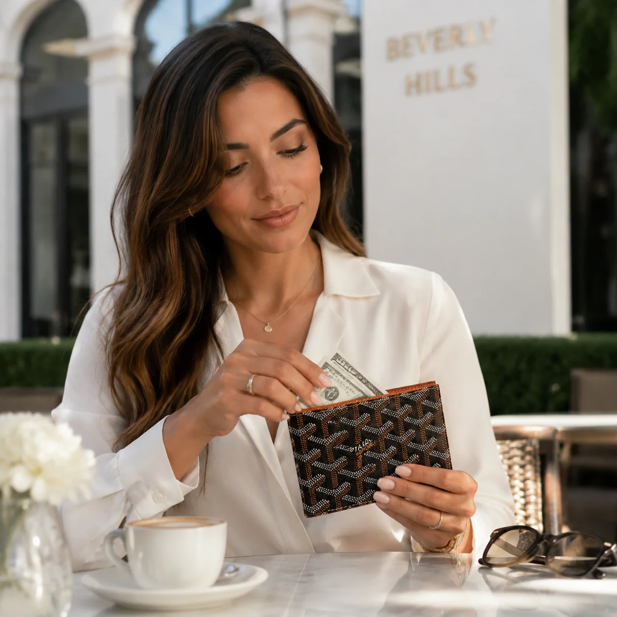 Goyard Victoire Wallet Black & Tan lifestyle