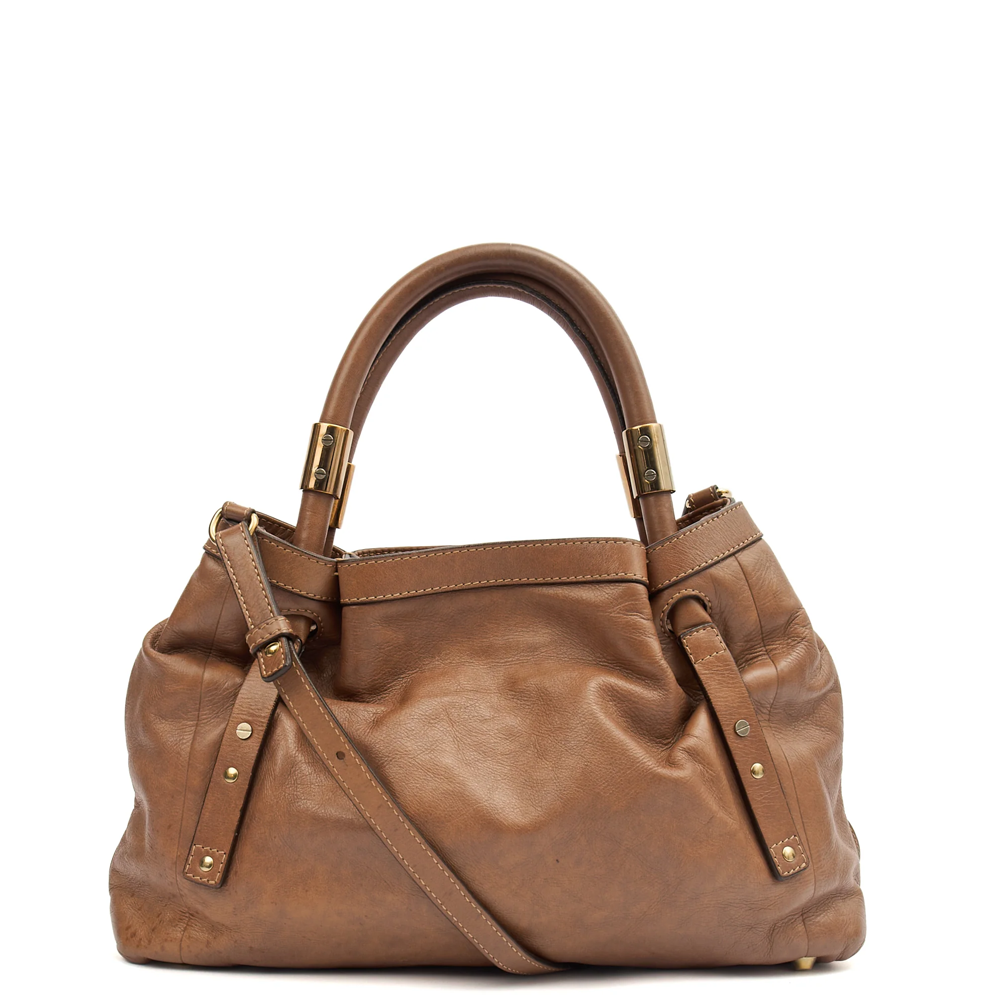 Picture of Chloe Tote Shoulder Bag in Brown, Calfskin Leather