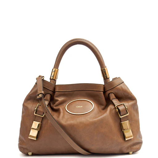 Picture of Chloe Tote Shoulder Bag in Brown, Calfskin Leather