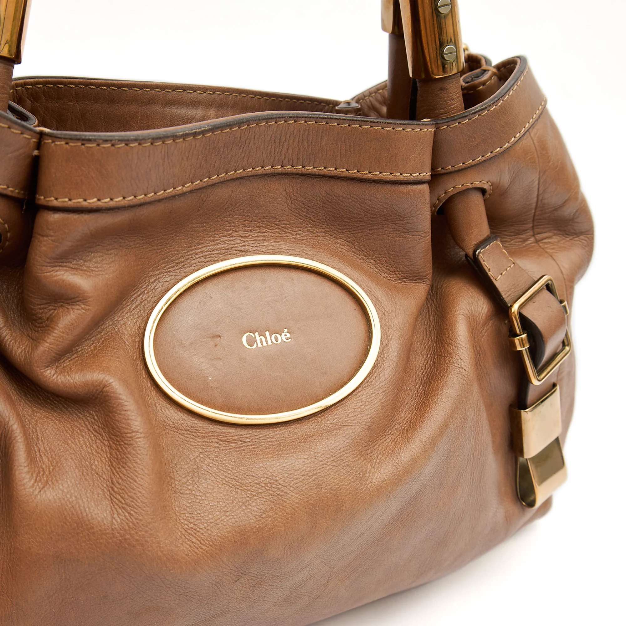 Picture of Chloe Tote Shoulder Bag in Brown, Calfskin Leather