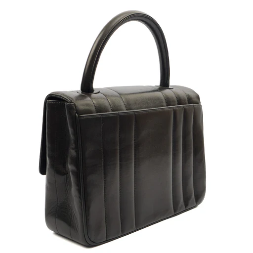 Picture of Chanel Top Handle Flap Bag With Top Handle in Black, Lambskin Leather