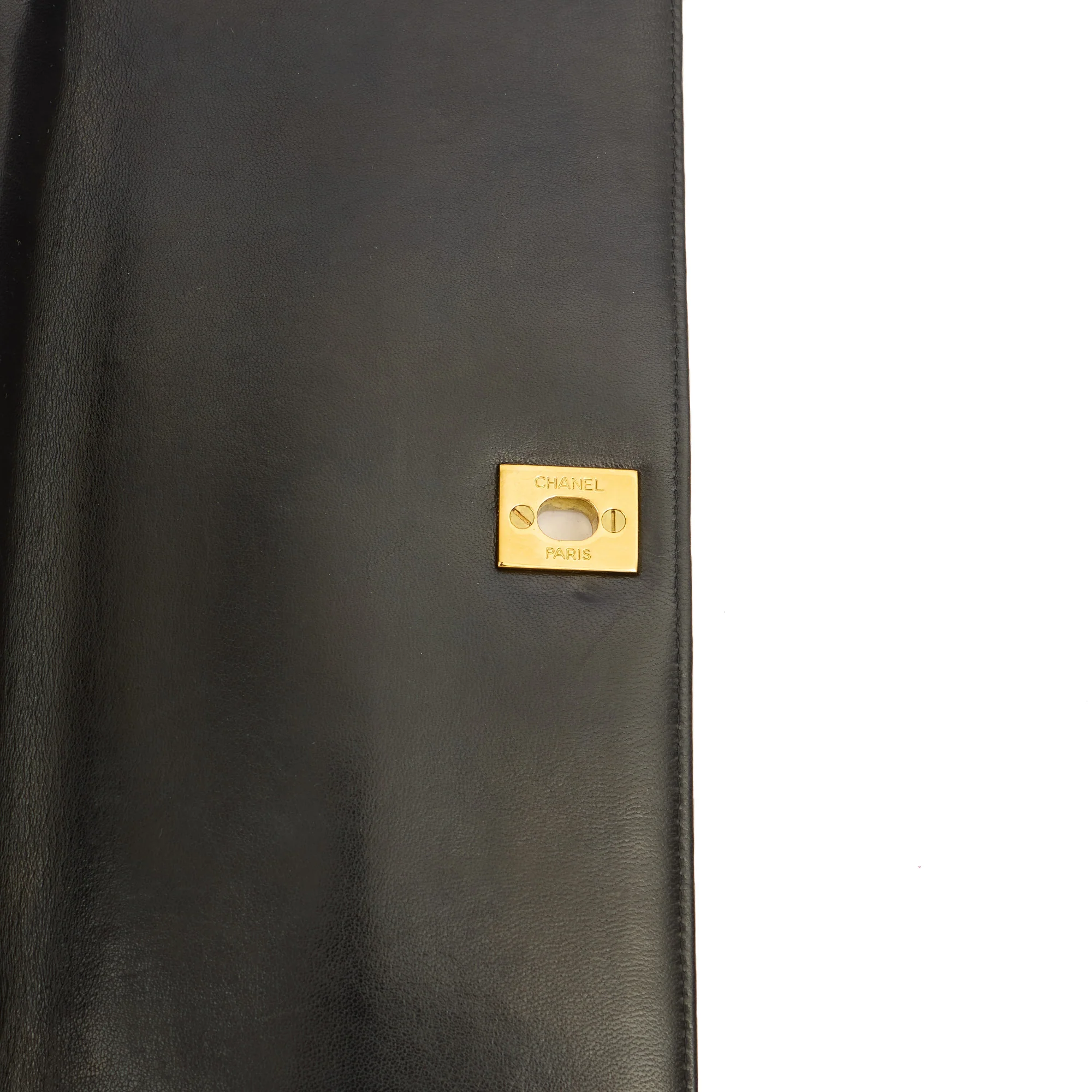 Picture of Chanel Top Handle Flap Bag With Top Handle in Black, Lambskin Leather