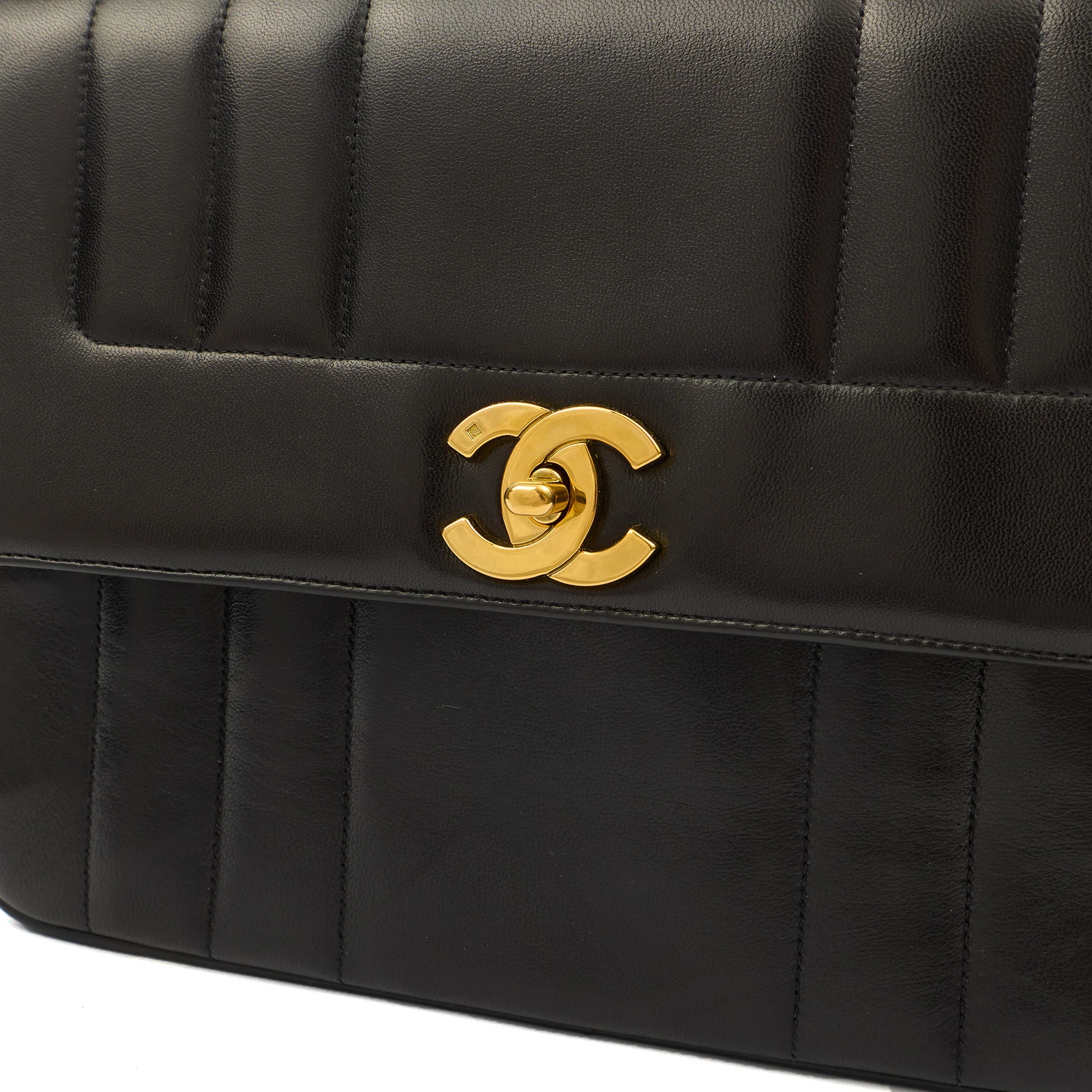 Picture of Chanel Top Handle Flap Bag With Top Handle in Black, Lambskin Leather