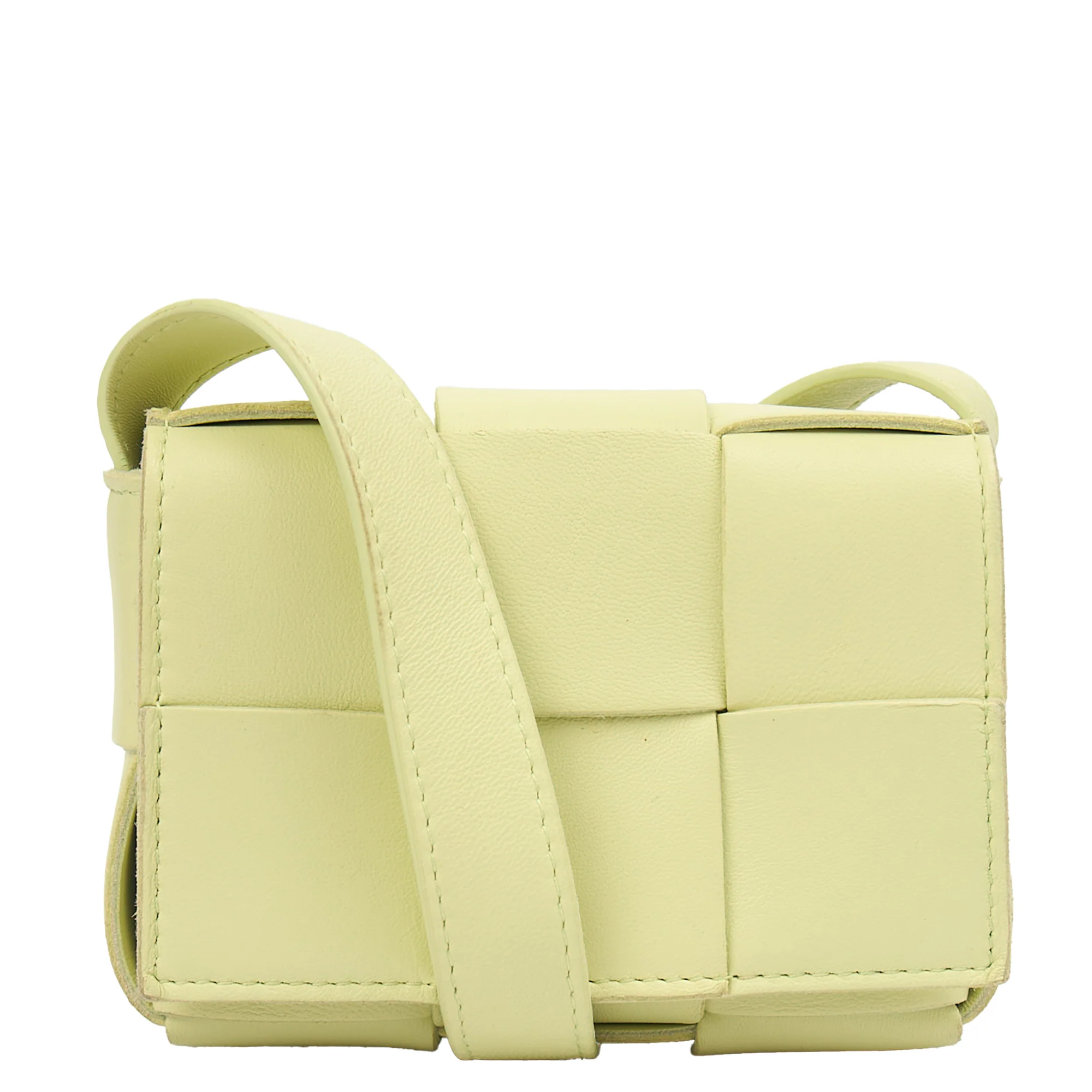 Picture of Bottega Veneta Cross Body Cassette - Mini in Green, Intrecciato Nappa