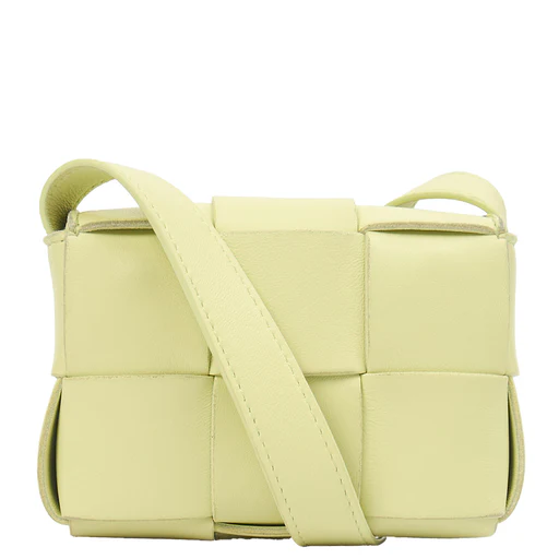 Picture of Bottega Veneta Cross Body Cassette - Mini in Green, Intrecciato Nappa