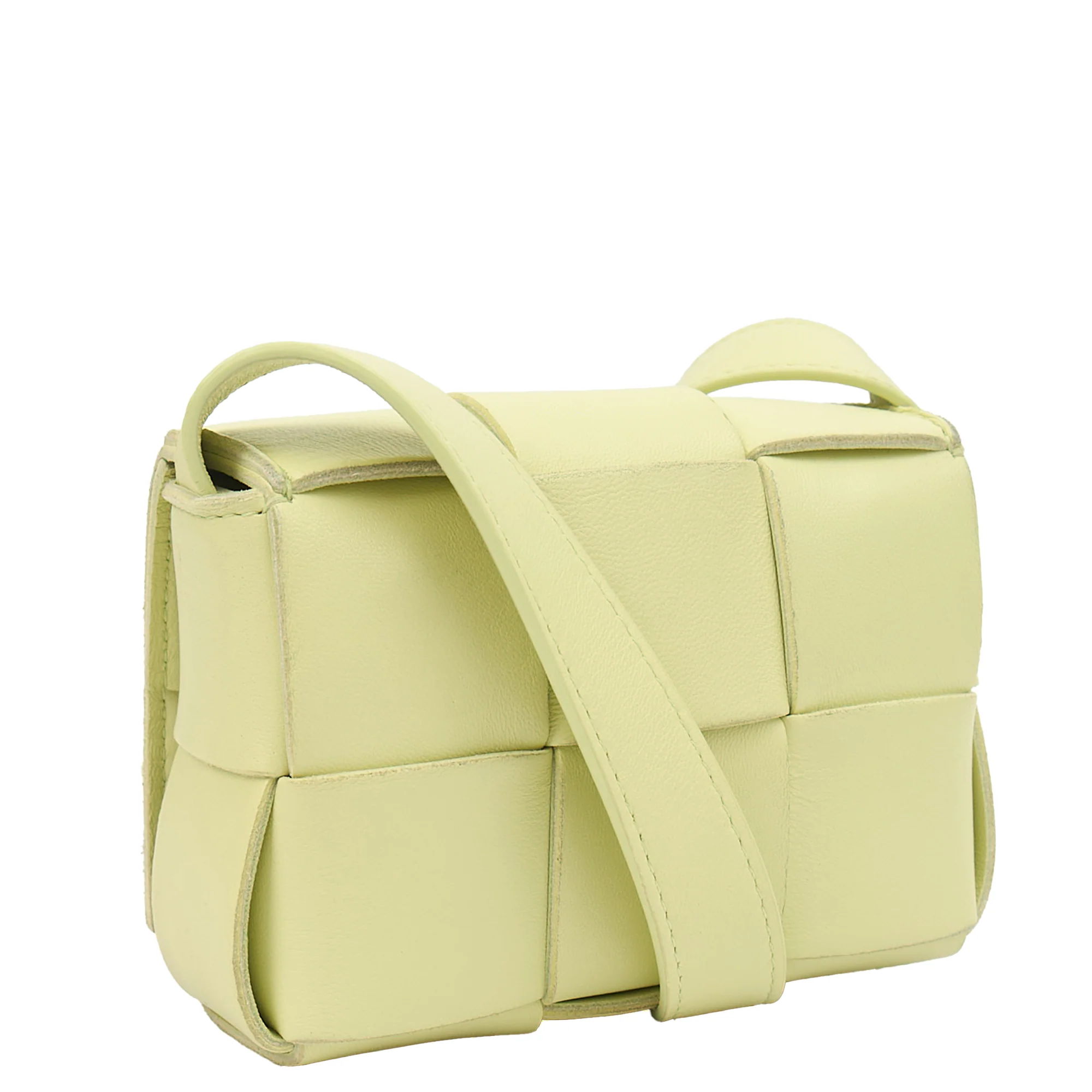 Picture of Bottega Veneta Cross Body Cassette - Mini in Green, Intrecciato Nappa