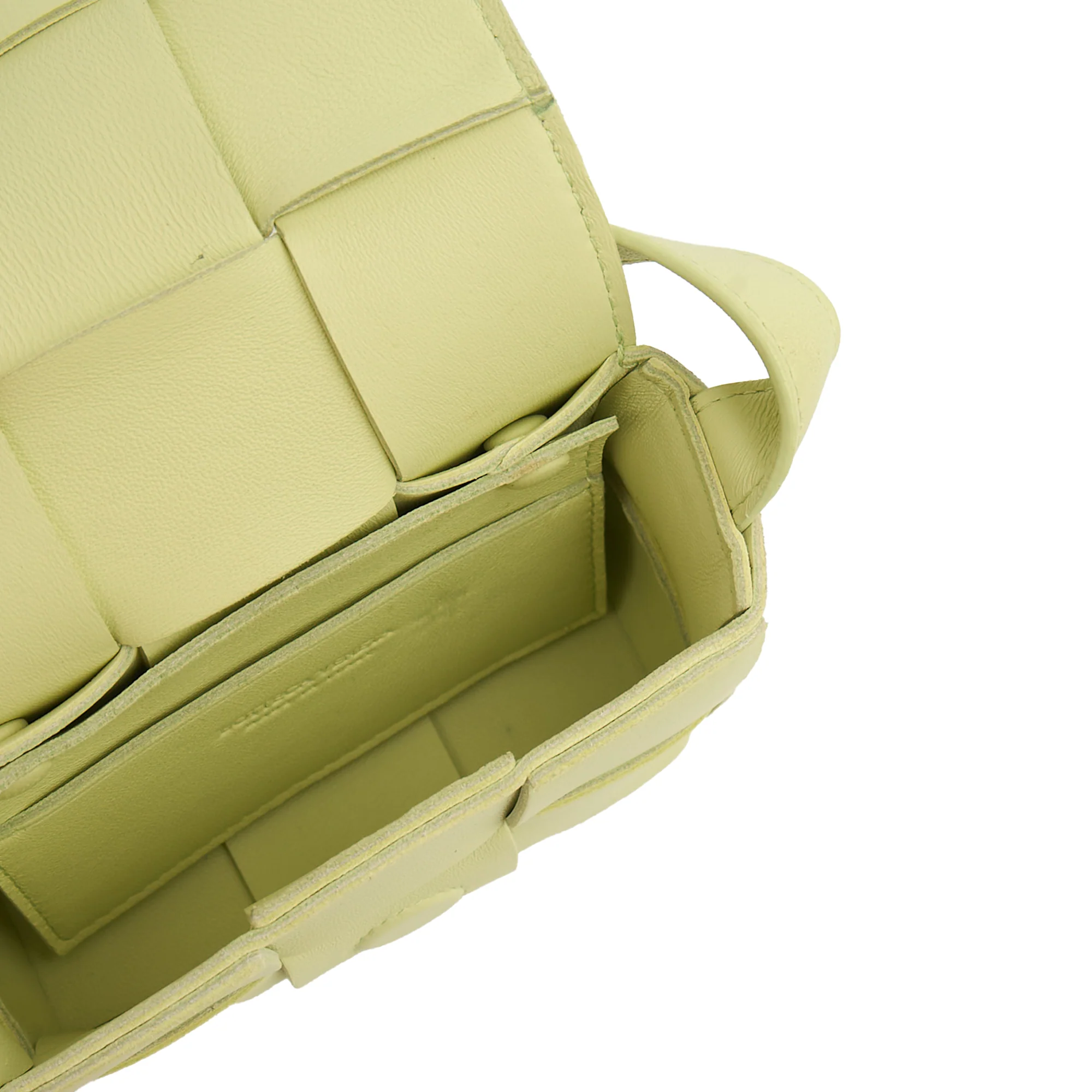 Picture of Bottega Veneta Cross Body Cassette - Mini in Green, Intrecciato Nappa