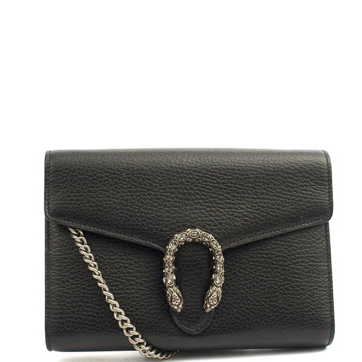 Picture of Gucci Cross Body Dionysus Chain Wallet in Black, Leather