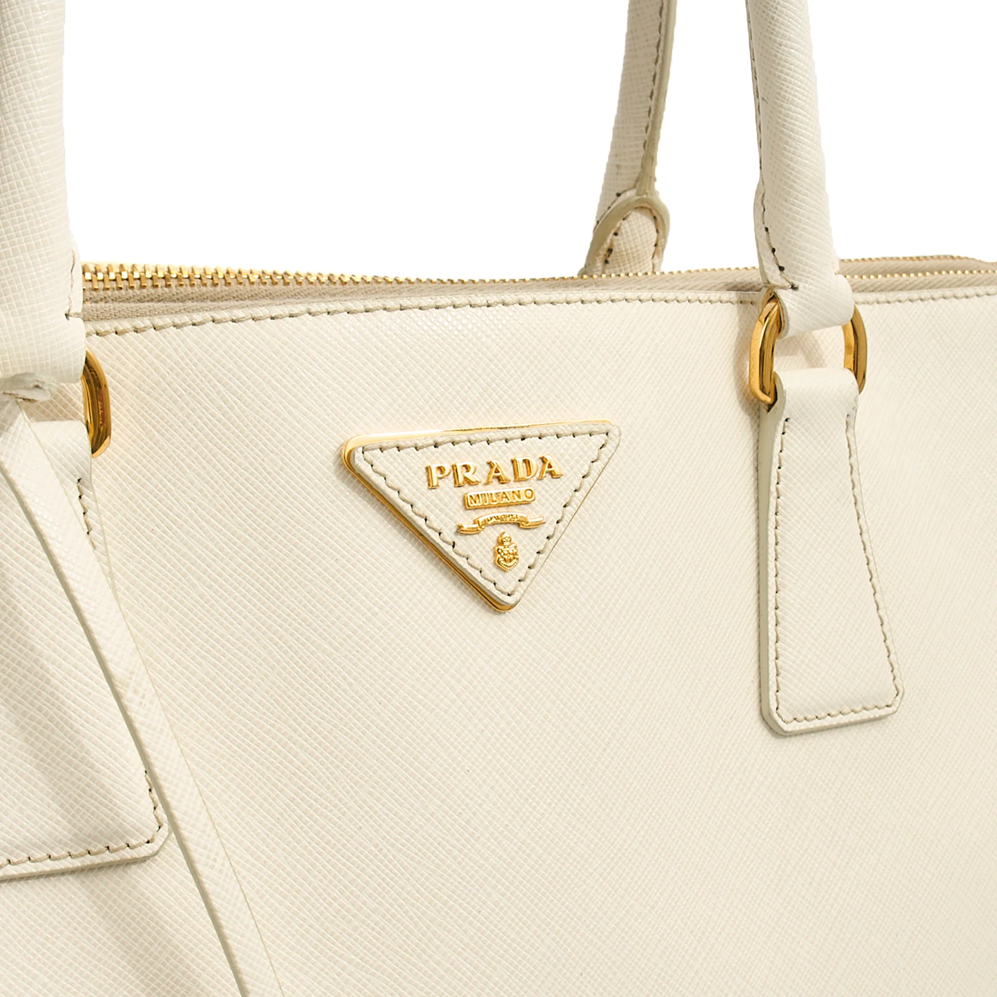 Picture of Prada Tote Galleria - Large Double Zip Tote in White, Saffiano Leather