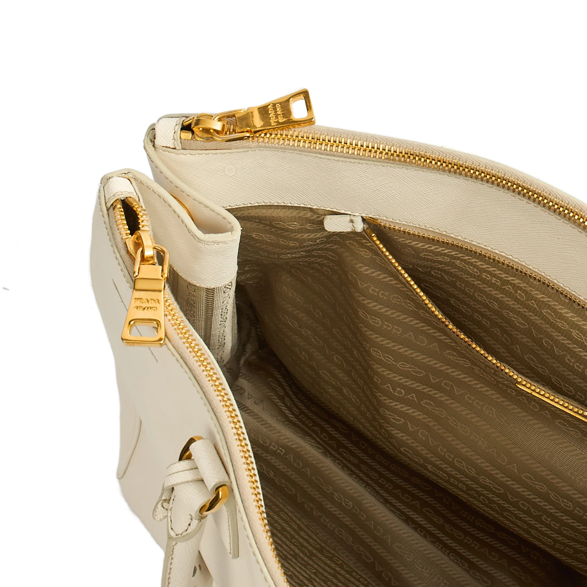 Picture of Prada Tote Galleria - Large Double Zip Tote in White, Saffiano Leather