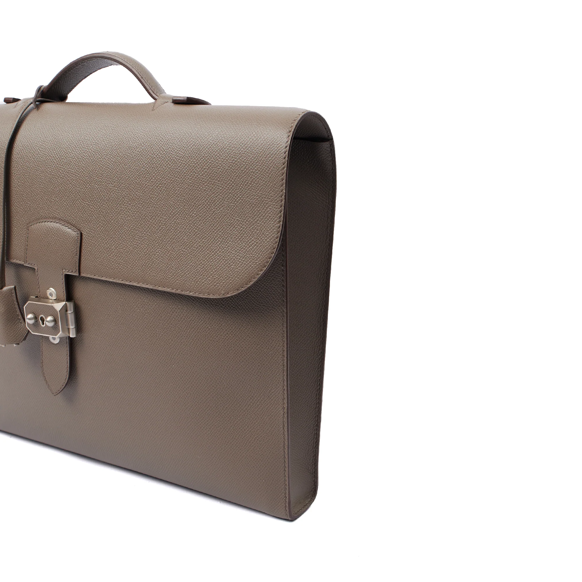 Picture of Hermes Tote Sac a Depeches Briefcase in Etain, Epsom Leather