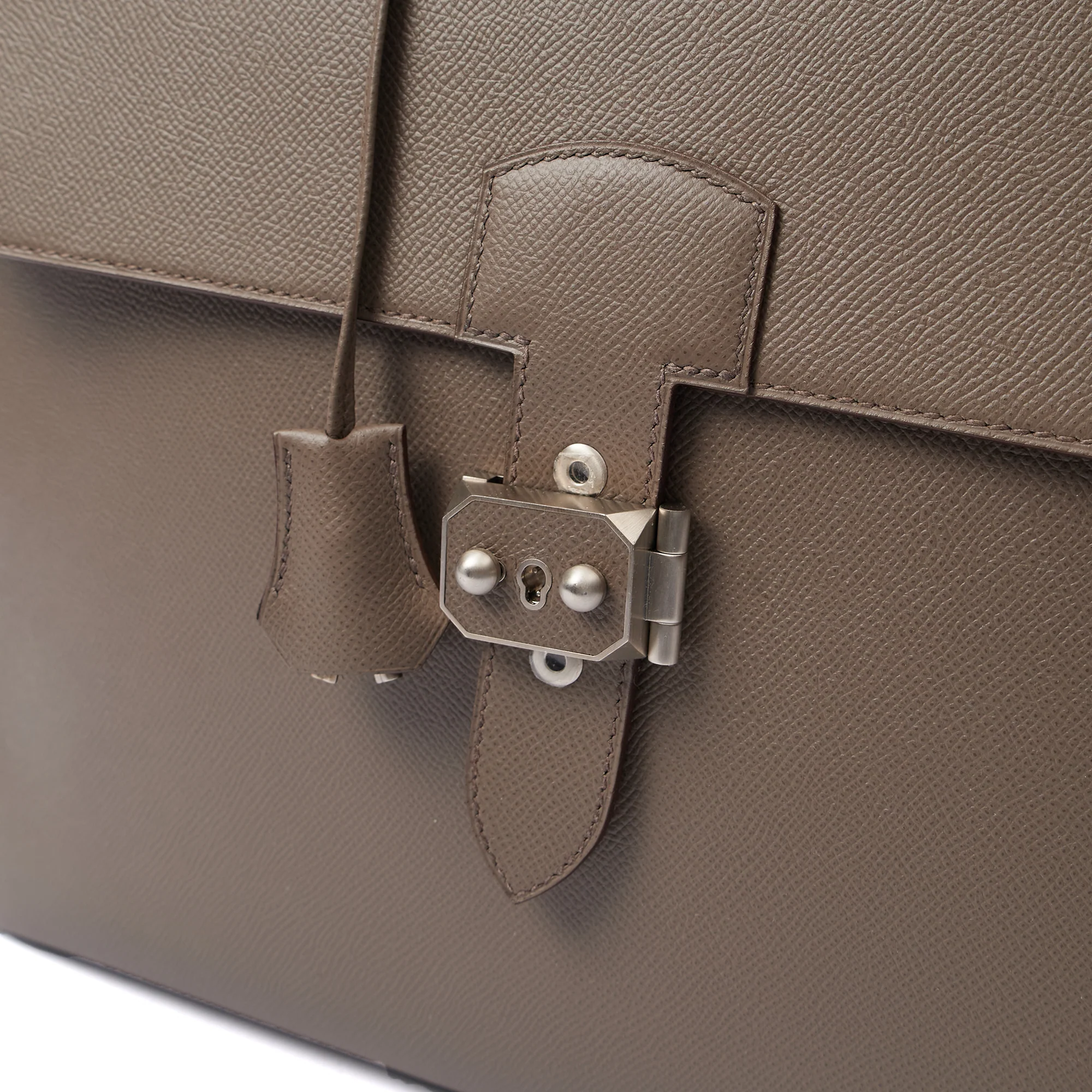 Picture of Hermes Tote Sac a Depeches Briefcase in Etain, Epsom Leather