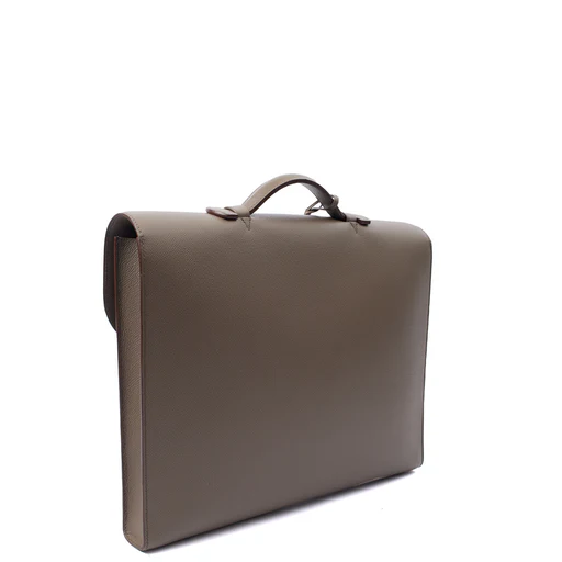 Picture of Hermes Tote Sac a Depeches Briefcase in Etain, Epsom Leather