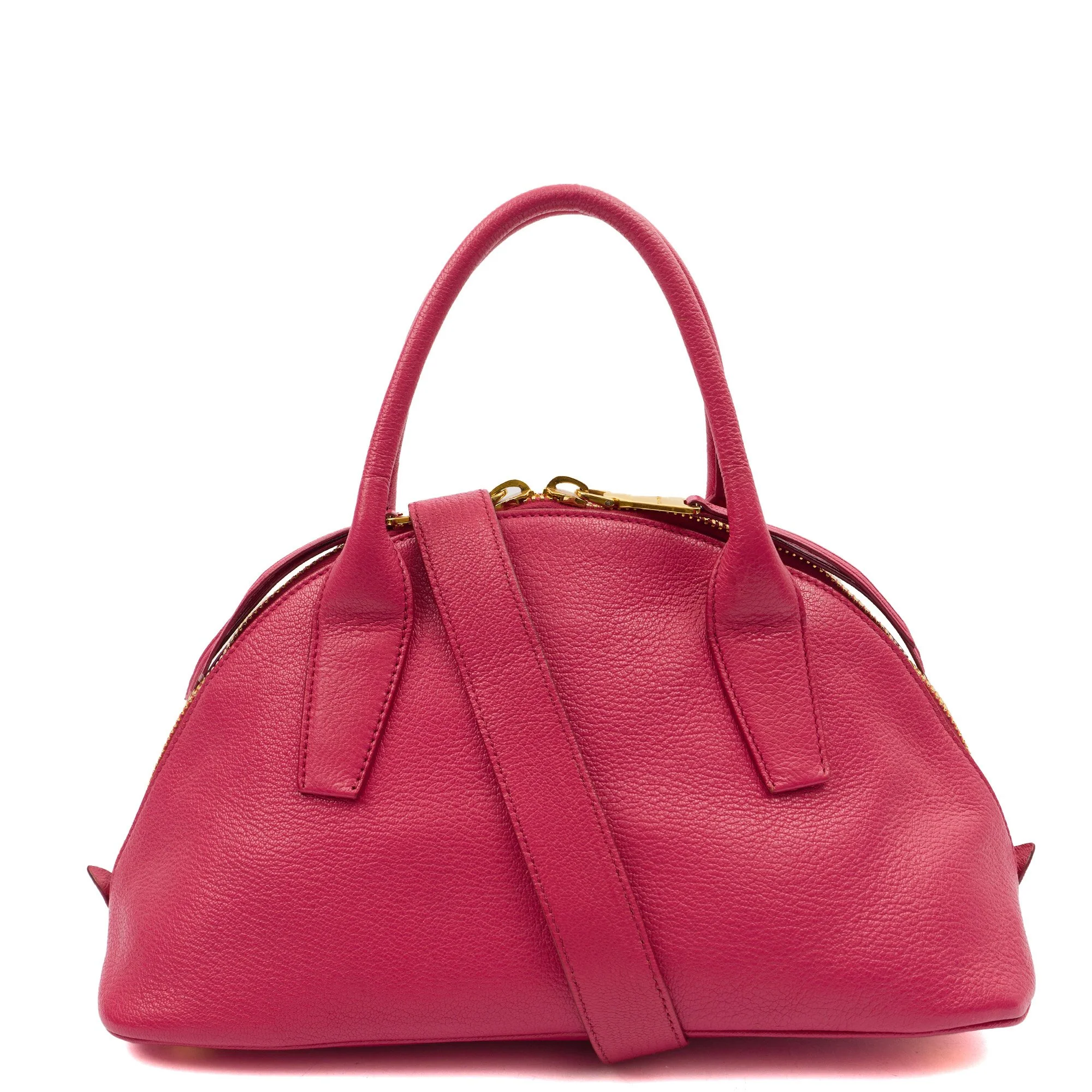 Picture of Miu Miu Shoulder Bag Bowling Bag - Small in Pink, Leather
