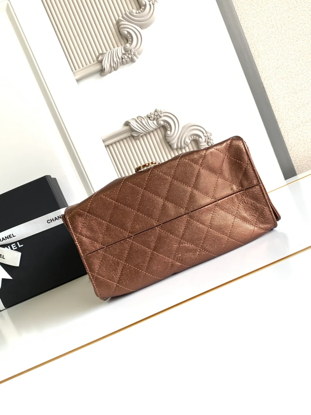 Chanel 25 Small Hobo AS5311 in Bronze Calfskin