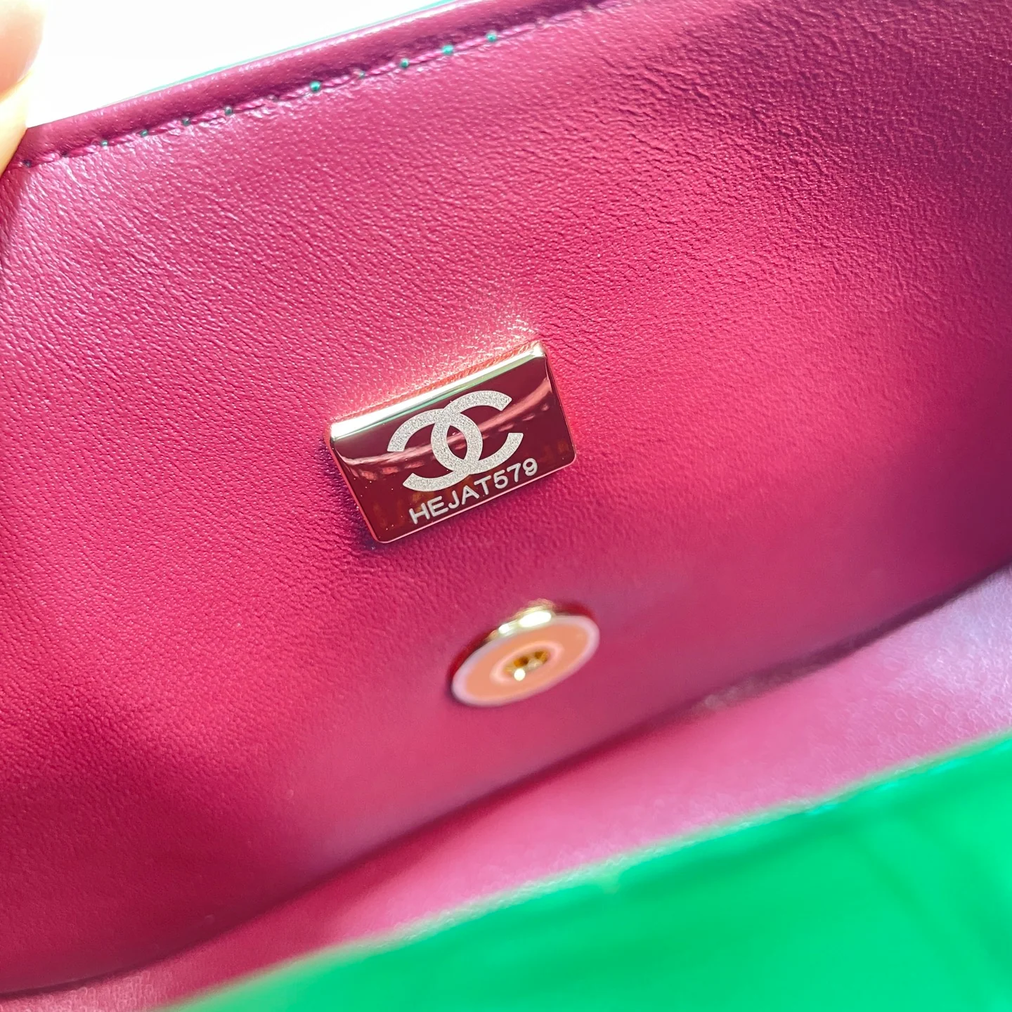 Chanel AS6424 Mini Top Handle Flap Bag in Green