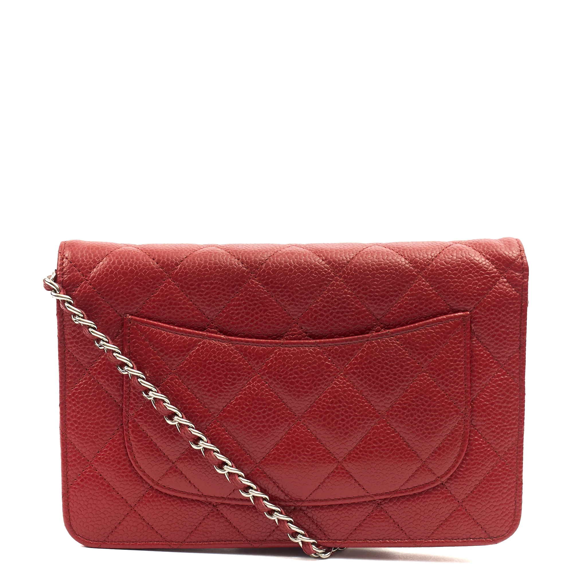 Picture of Chanel Cross Body Wallet on Chain in Red, Caviar Leather