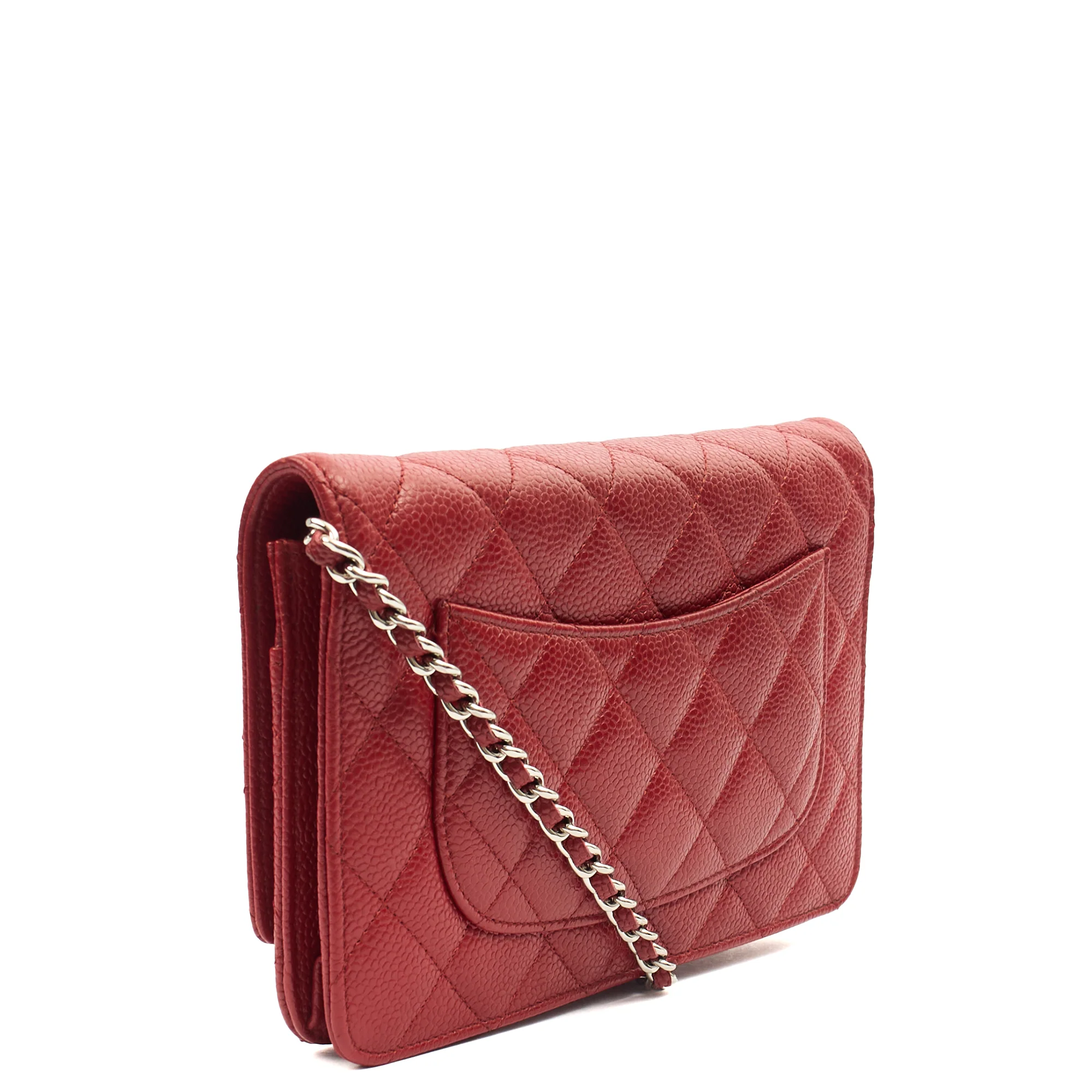 Picture of Chanel Cross Body Wallet on Chain in Red, Caviar Leather