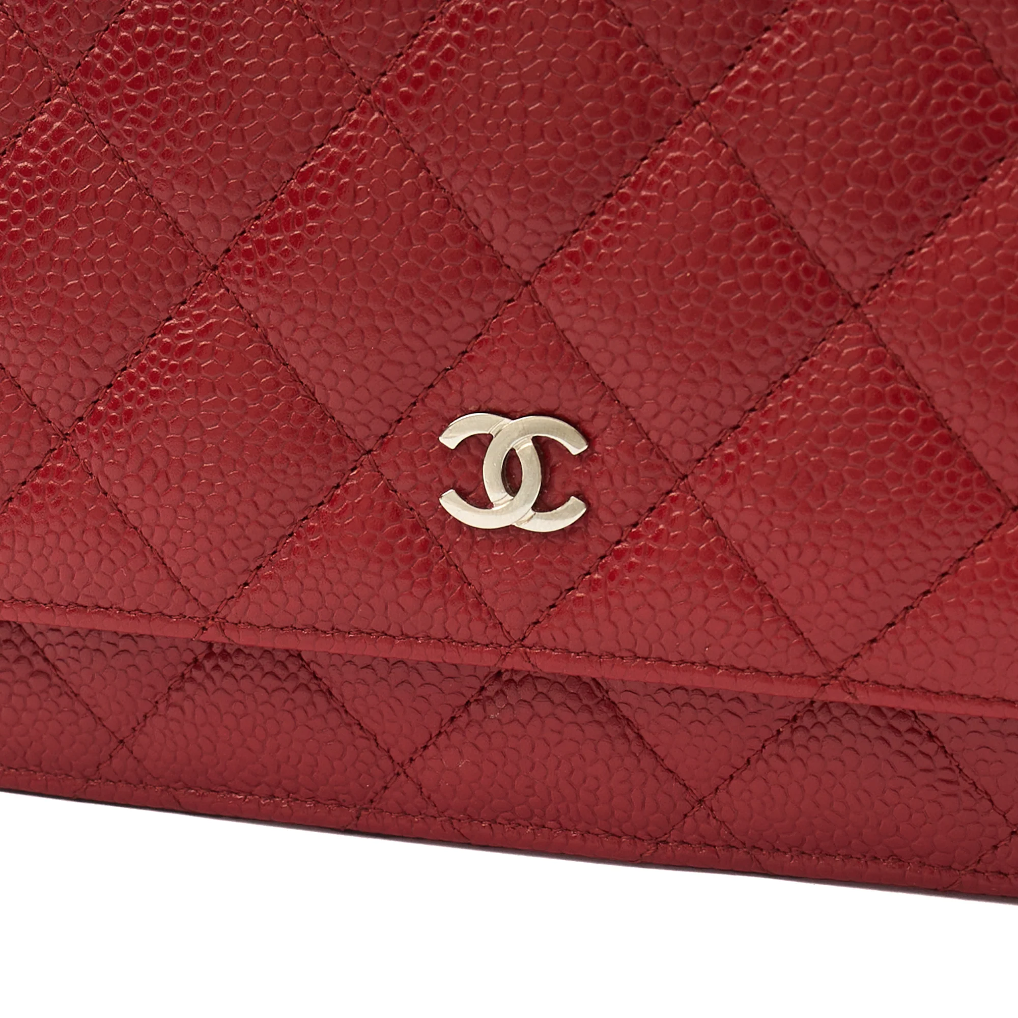 Picture of Chanel Cross Body Wallet on Chain in Red, Caviar Leather