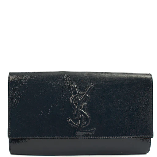 Picture of Saint Laurent Clutch Cassandra Clutch in Blue, Patent Leather