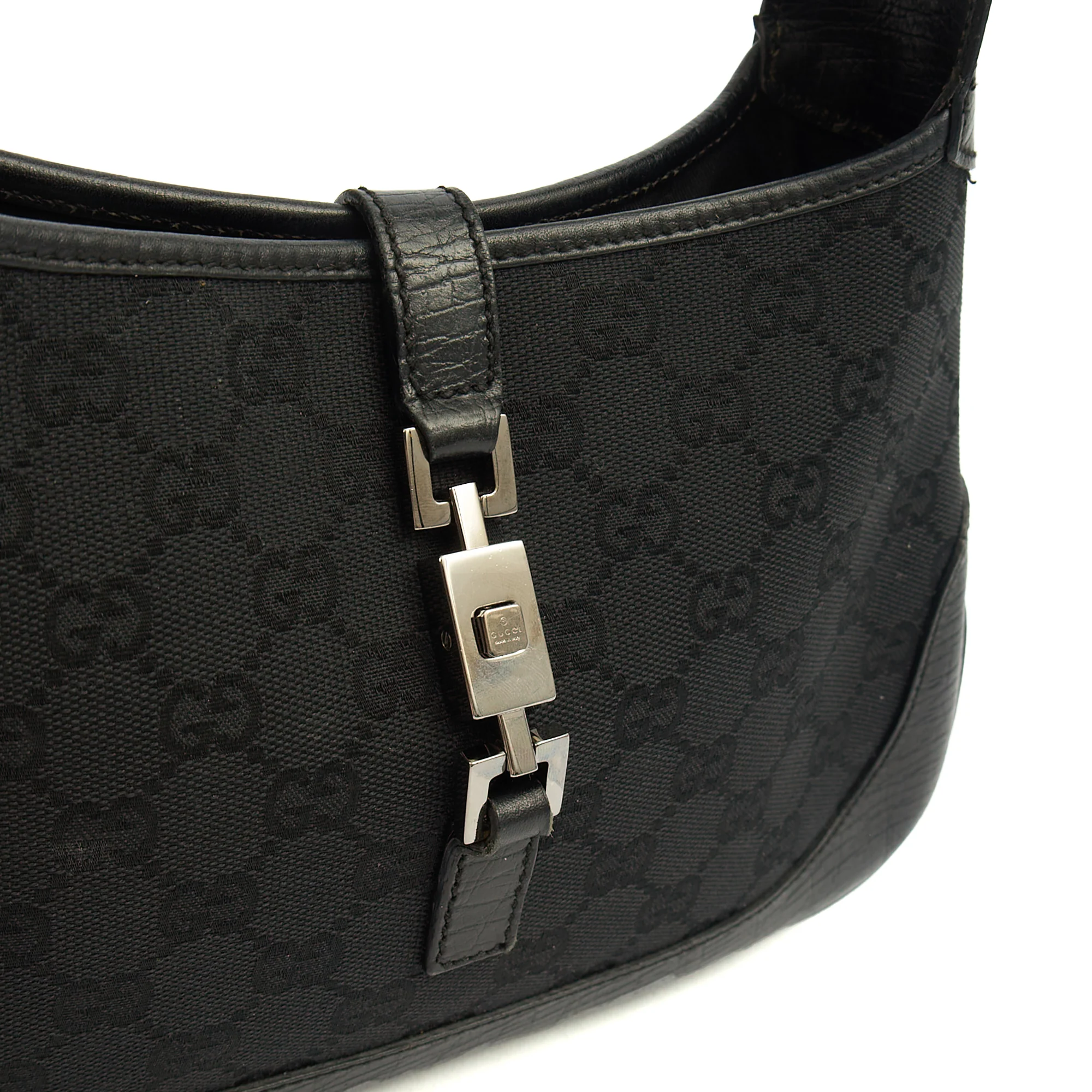 Picture of Gucci Shoulder Bag Jackie- Small in Black, GG Canvas