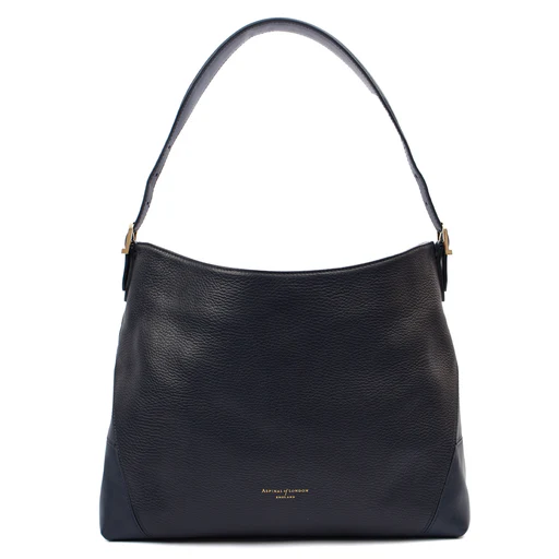 Picture of Aspinal of London Shoulder Bag London Tote - Midi in Navy, Leather