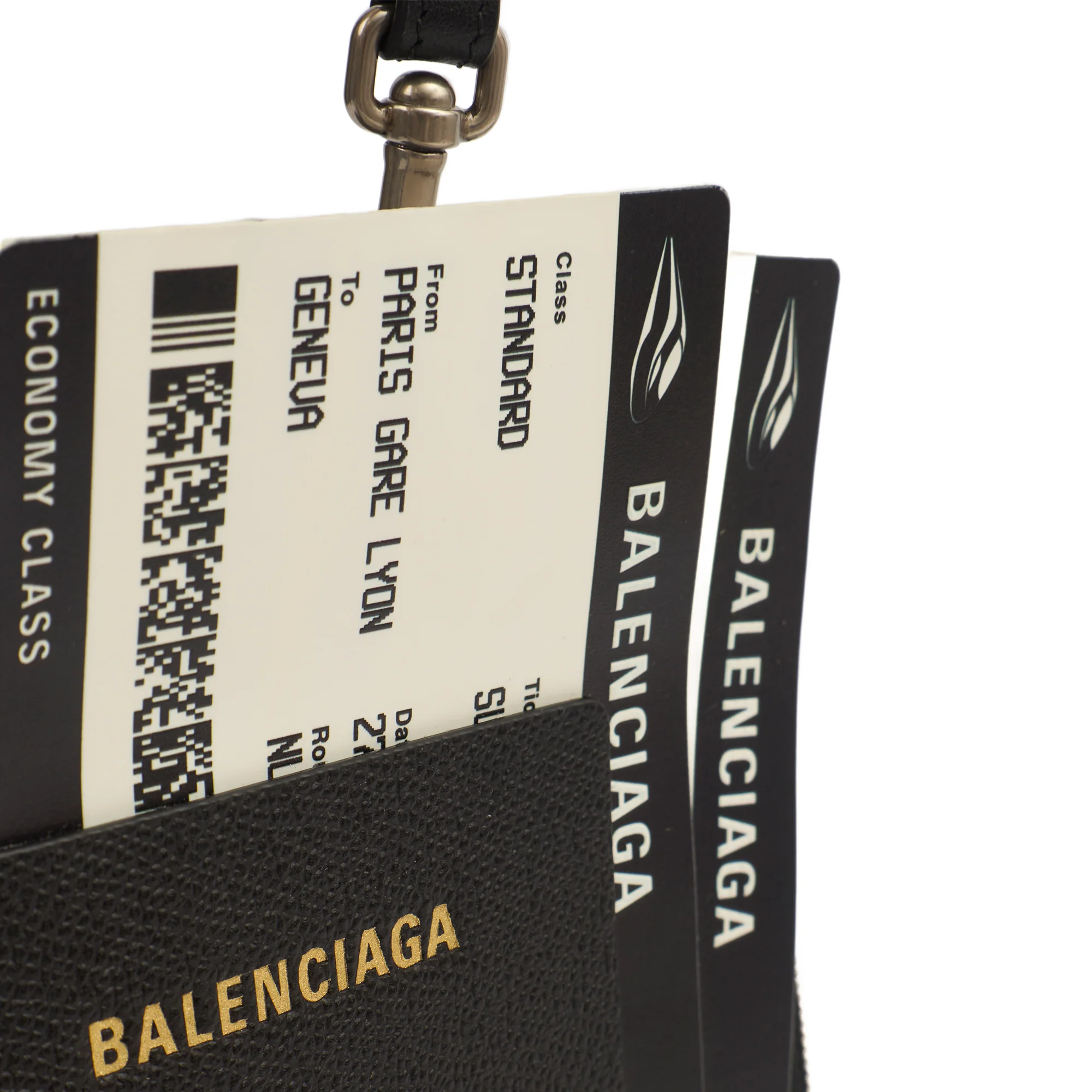 Picture of Balenciaga Bag Charm Zip Wallet in Black, Leather