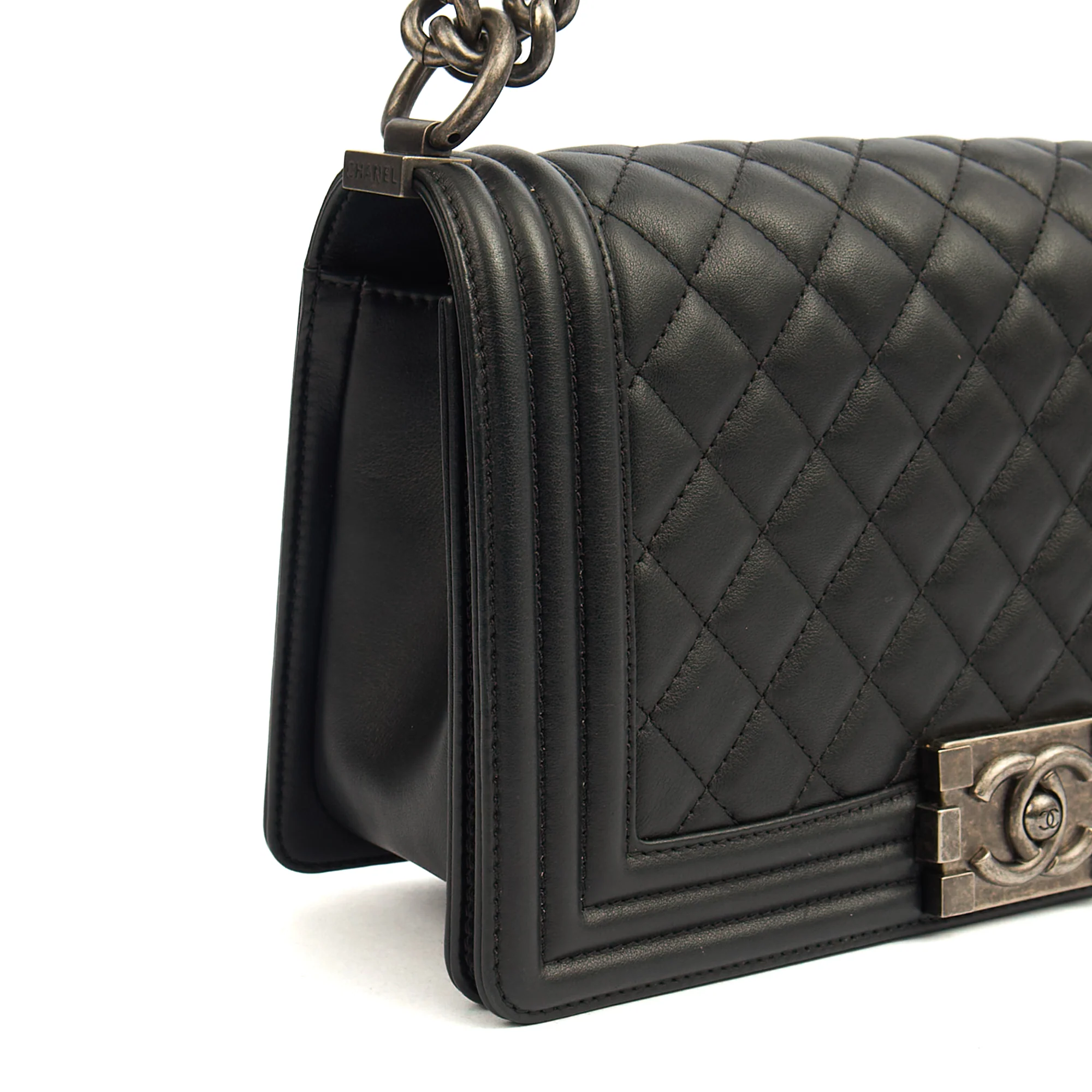 Picture of Chanel Cross Body Boy - Medium in Black, Calfskin Leather