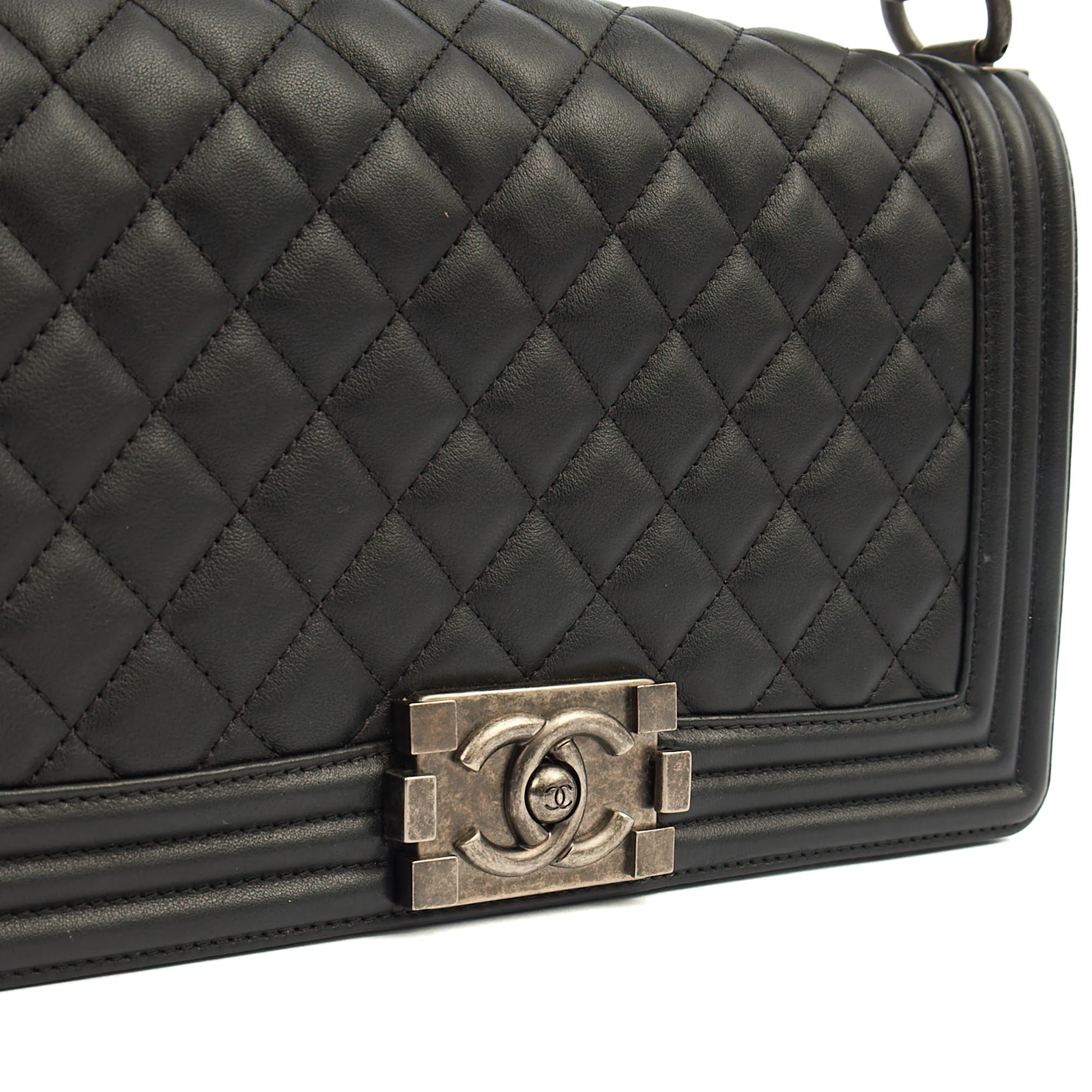 Picture of Chanel Cross Body Boy - Medium in Black, Calfskin Leather