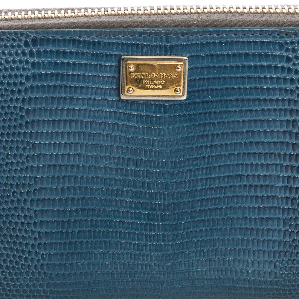 Picture of Dolce & Gabbana Purse Wallet in Blue, Exotic Effect Leather