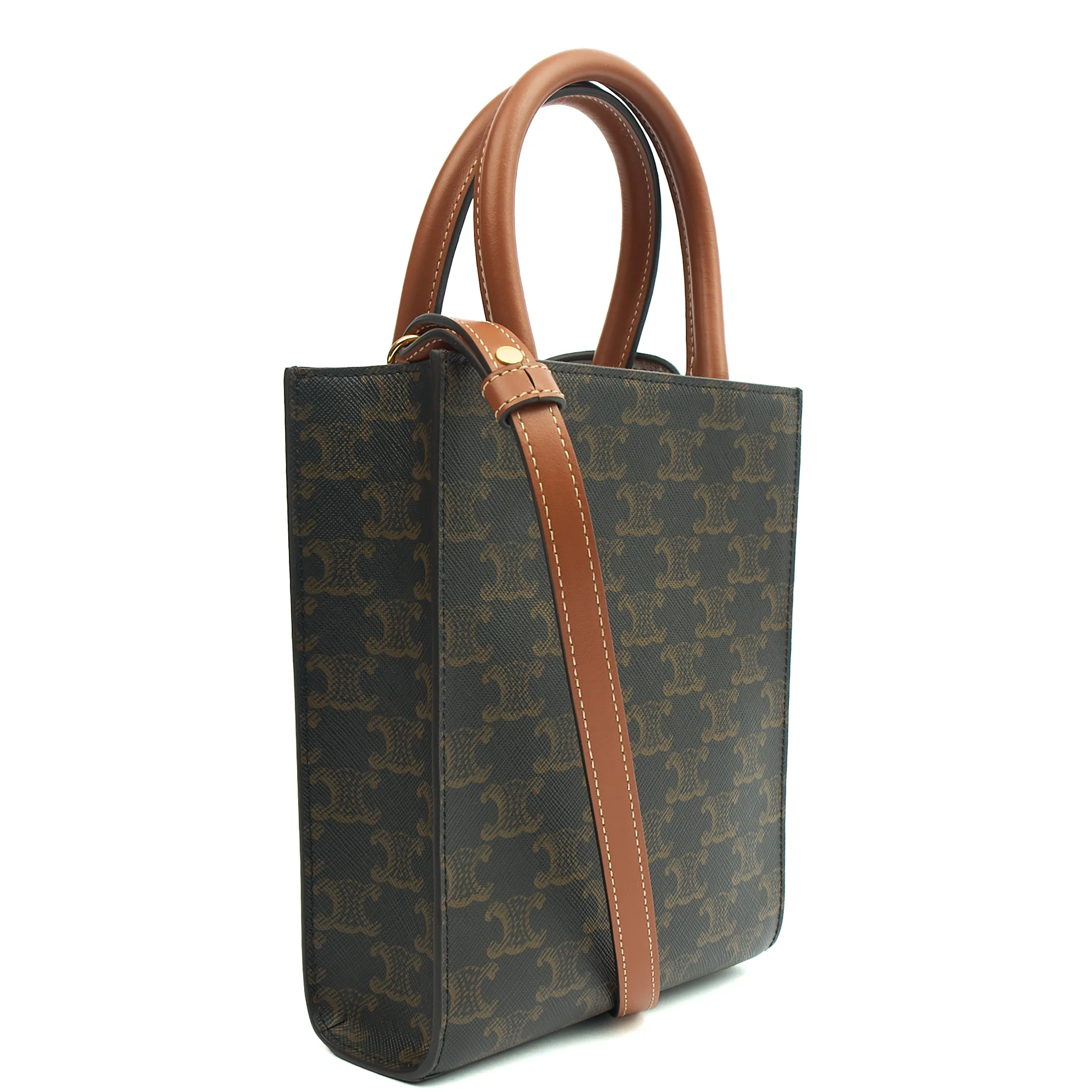 Picture of Celine Cross Body Vertical Cabas Tote in Brown, Leather