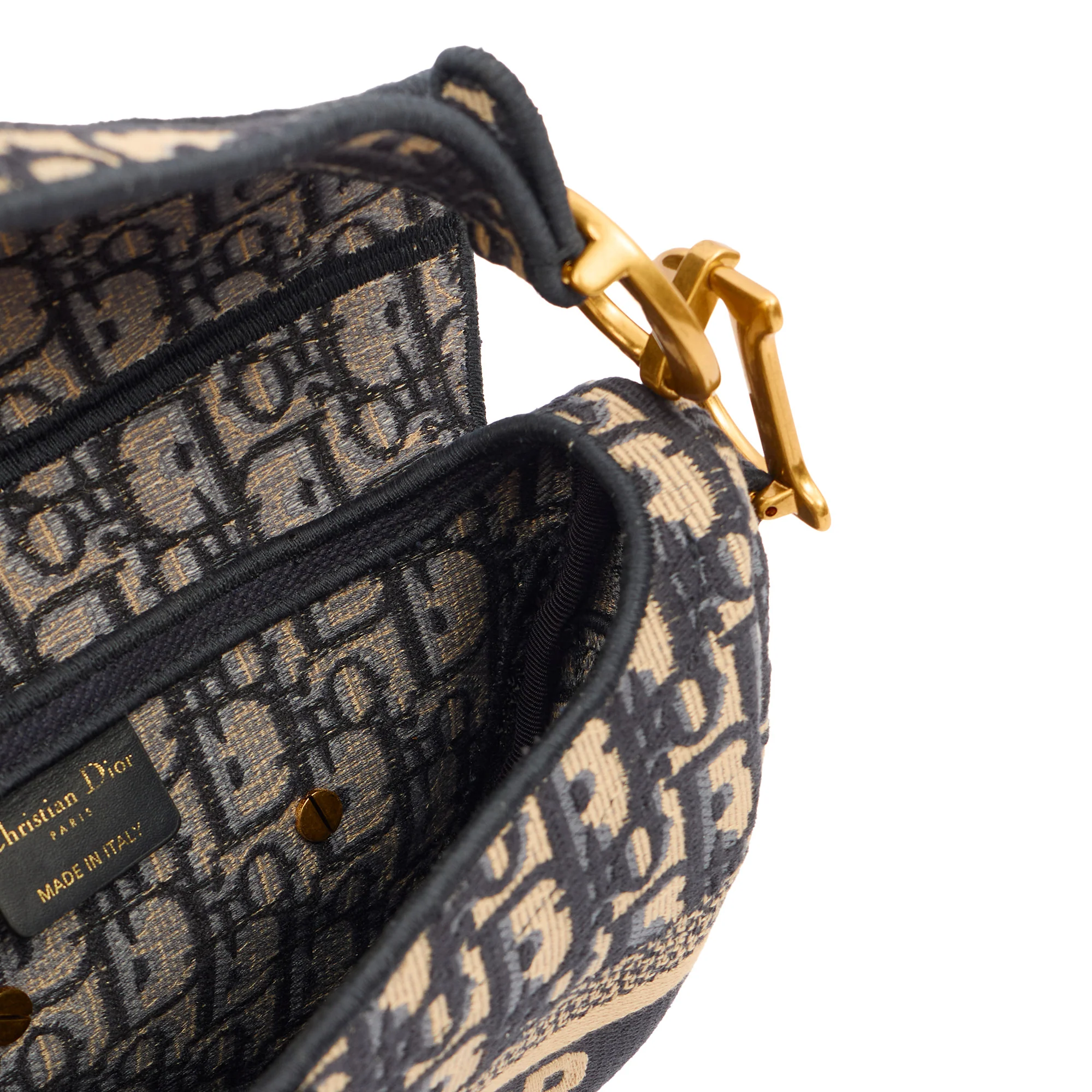 Picture of Christian Dior Shoulder Bag Saddle Bag in Blue, Dior Oblique Embroidery