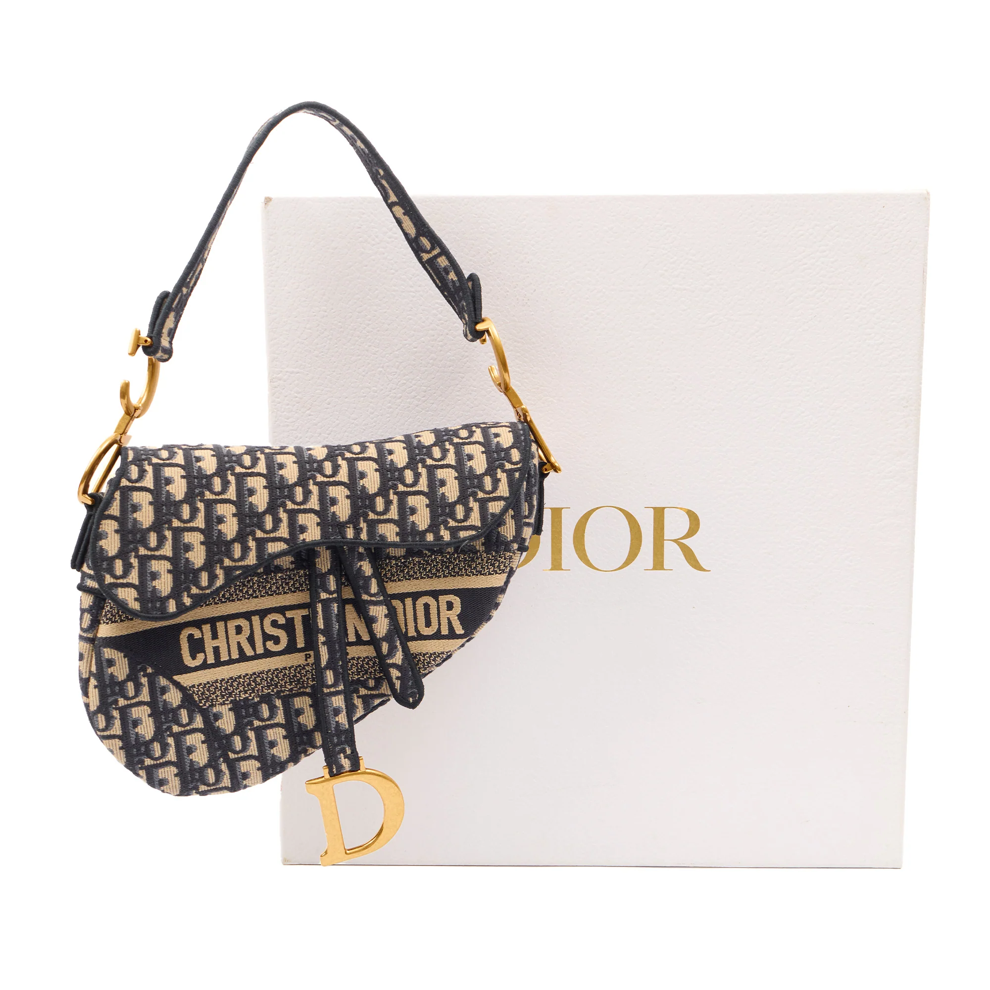 Picture of Christian Dior Shoulder Bag Saddle Bag in Blue, Dior Oblique Embroidery