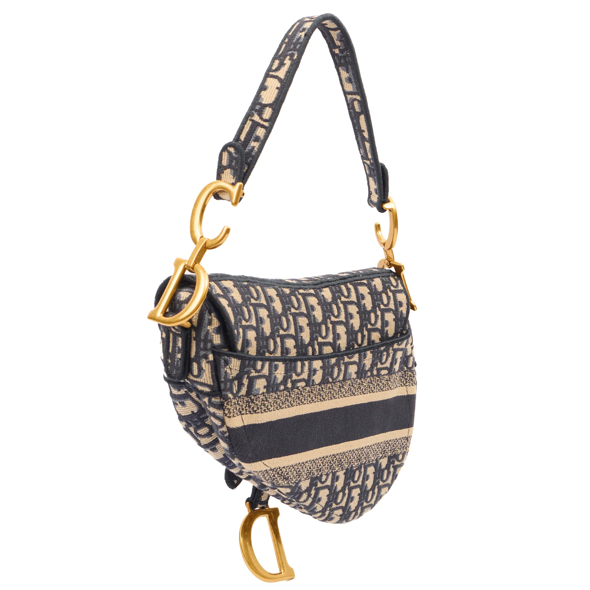 Picture of Christian Dior Shoulder Bag Saddle Bag in Blue, Dior Oblique Embroidery