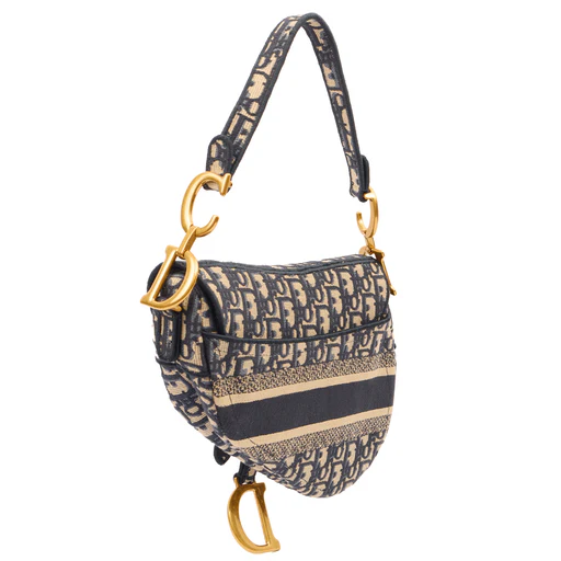 Picture of Christian Dior Shoulder Bag Saddle Bag in Blue, Dior Oblique Embroidery