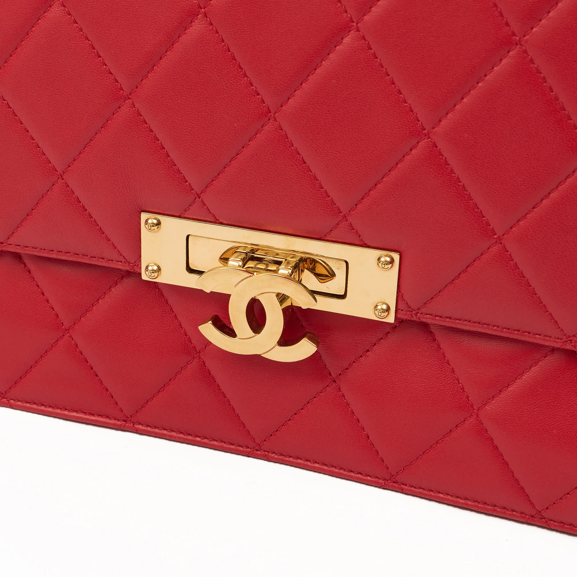 Picture of Chanel Shoulder Bag Golden Class Wallet On Chain in Red, Lambskin Leather