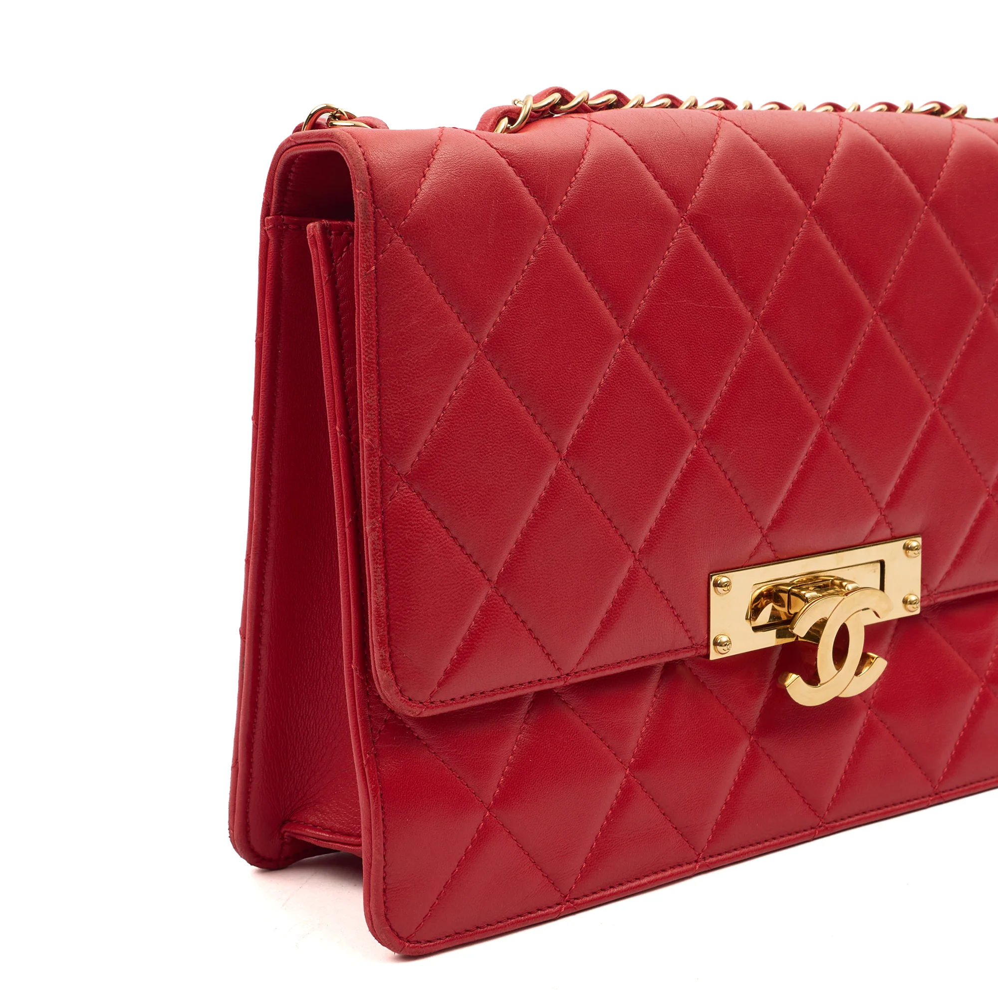 Picture of Chanel Shoulder Bag Golden Class Wallet On Chain in Red, Lambskin Leather