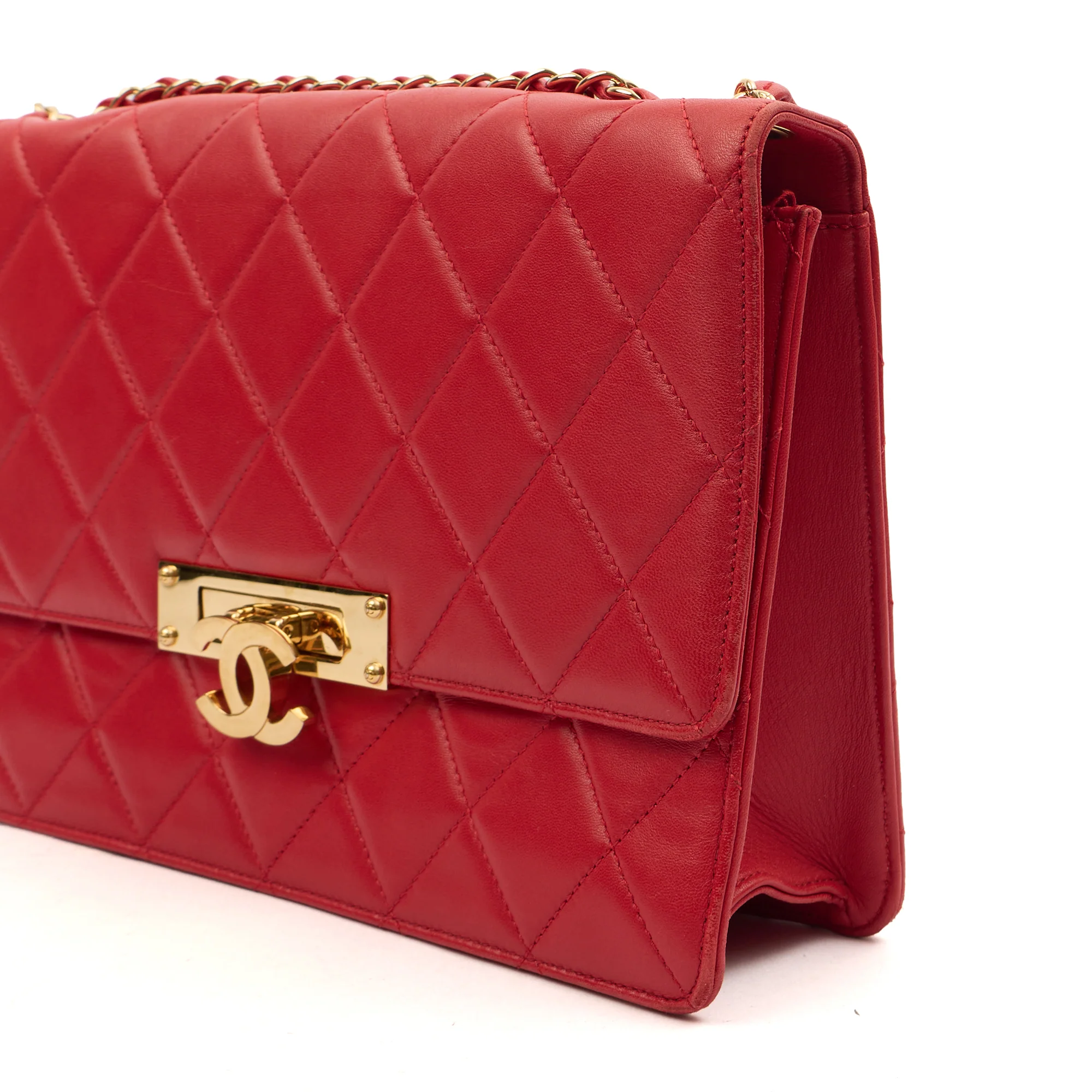 Picture of Chanel Shoulder Bag Golden Class Wallet On Chain in Red, Lambskin Leather