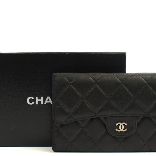 Picture of Chanel Purse Classic Long Flap Wallet in Black, Lambskin Leather