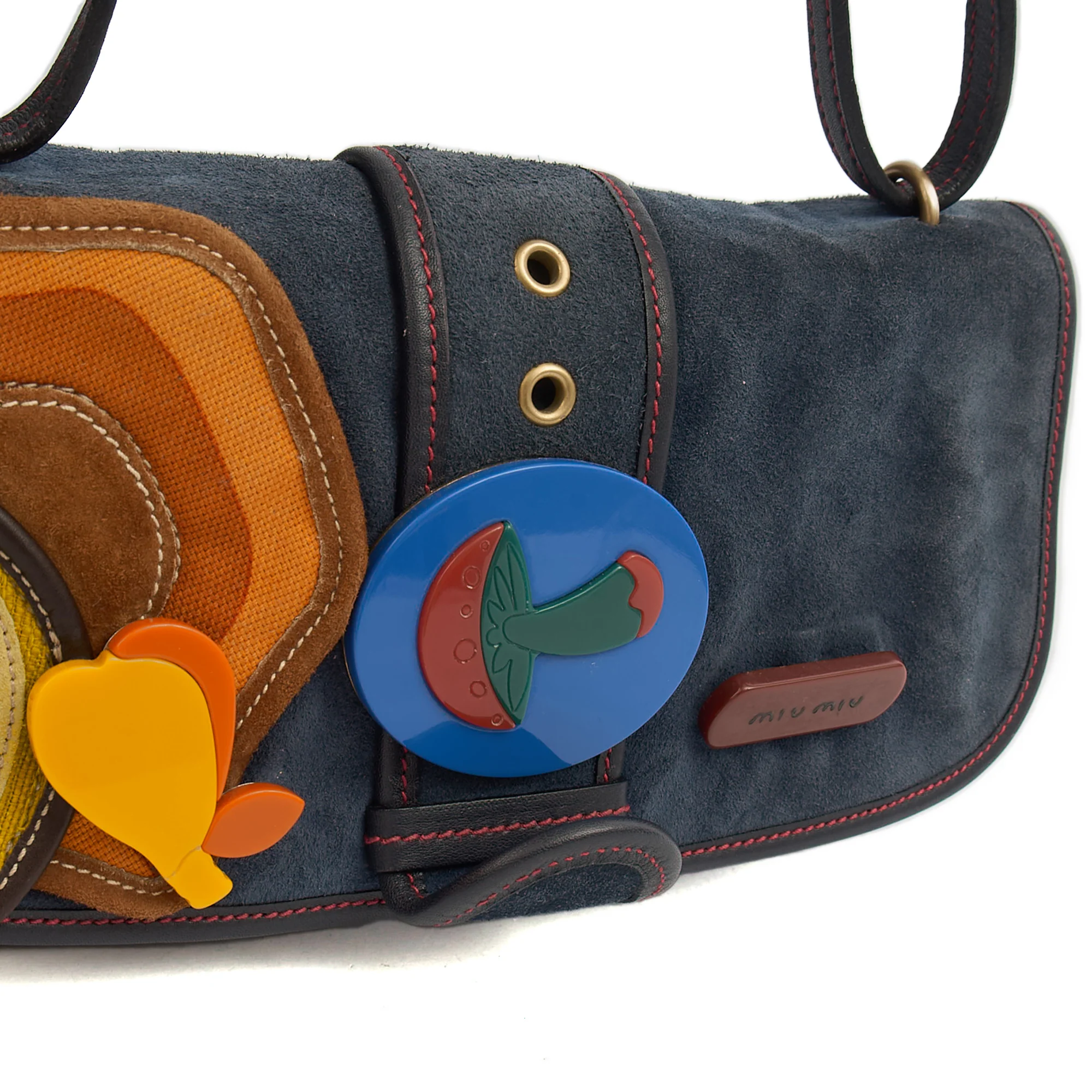 Picture of Miu Miu Shoulder Bag Shoulder Bag in Navy, Suede