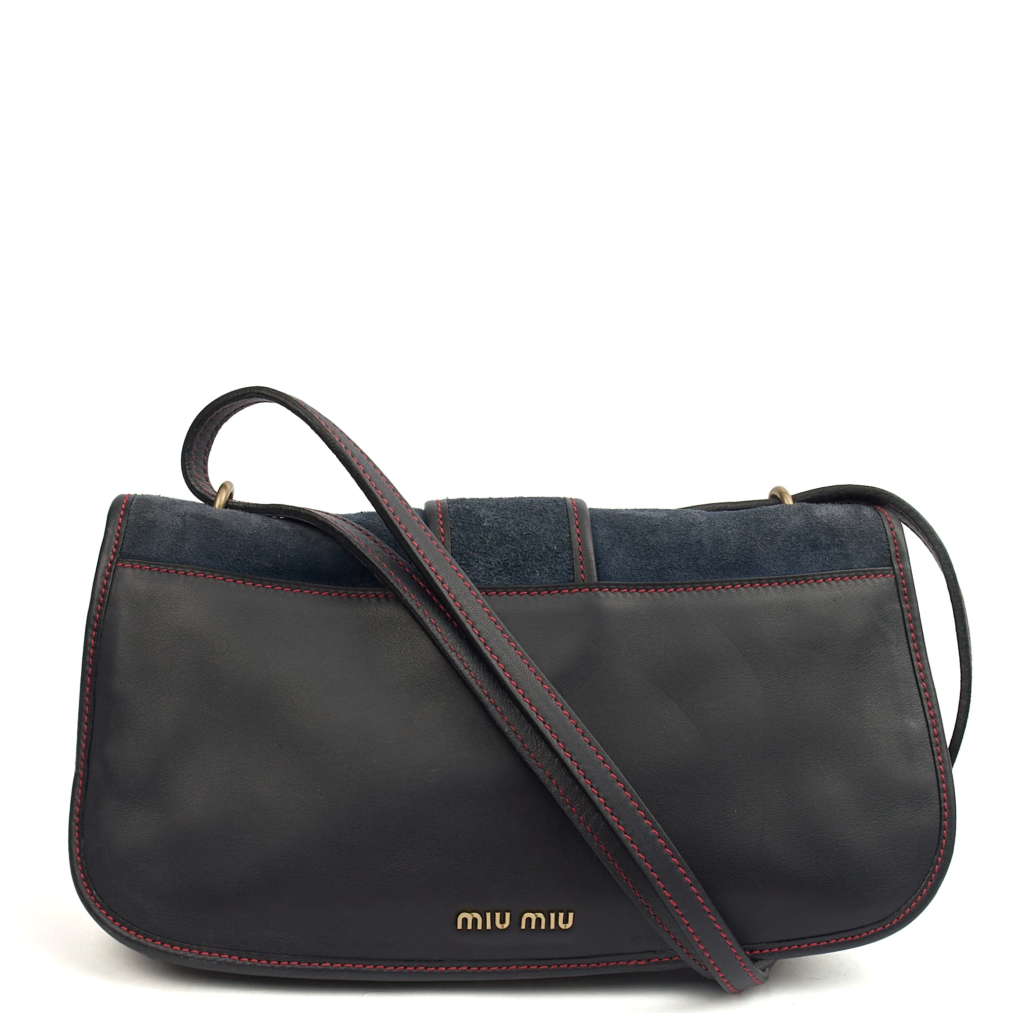 Picture of Miu Miu Shoulder Bag Shoulder Bag in Navy, Suede
