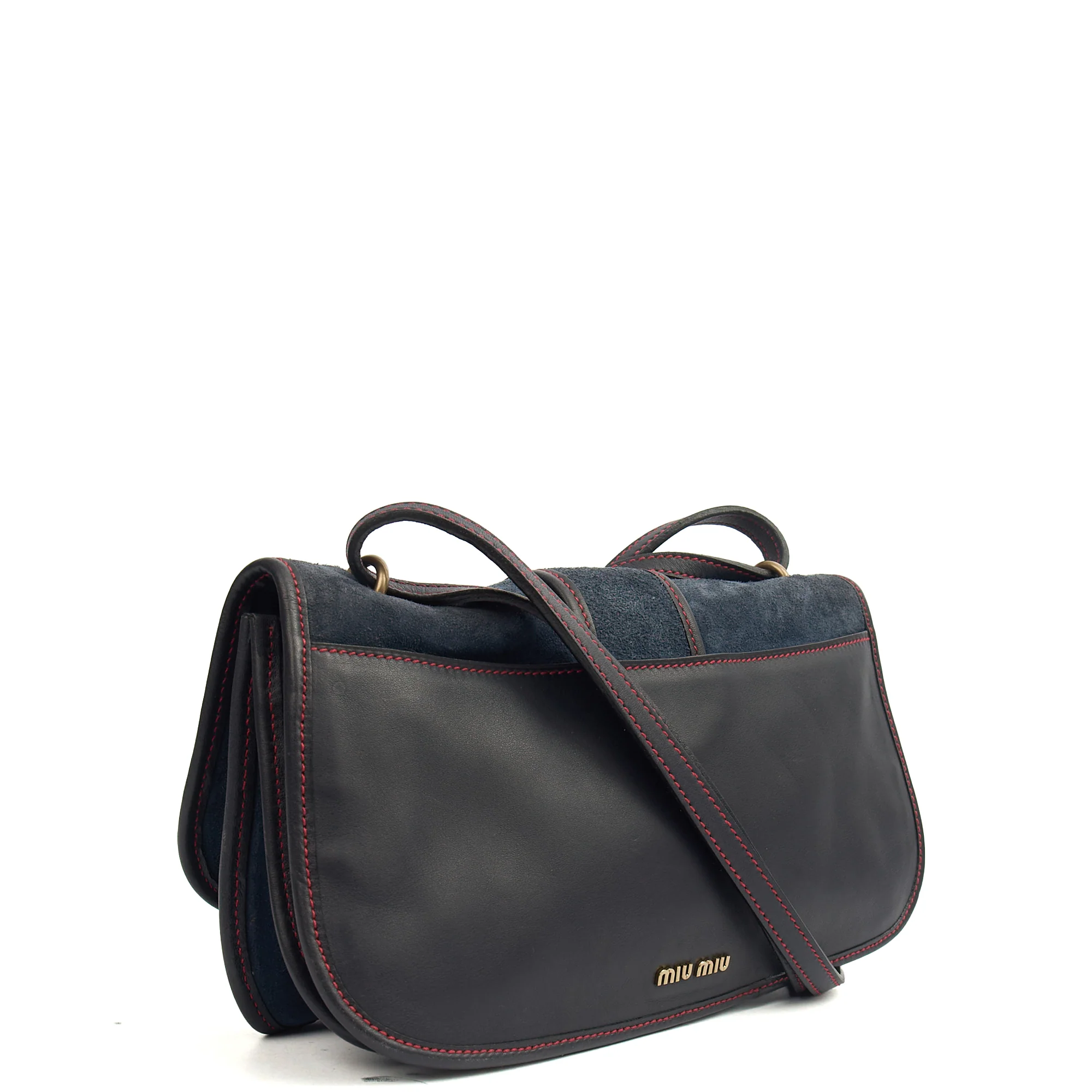 Picture of Miu Miu Shoulder Bag Shoulder Bag in Navy, Suede