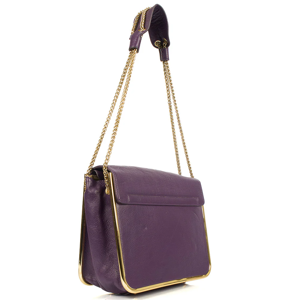 Picture of Chloe Shoulder Bag Sally - Medium in Purple, Calfskin Leather