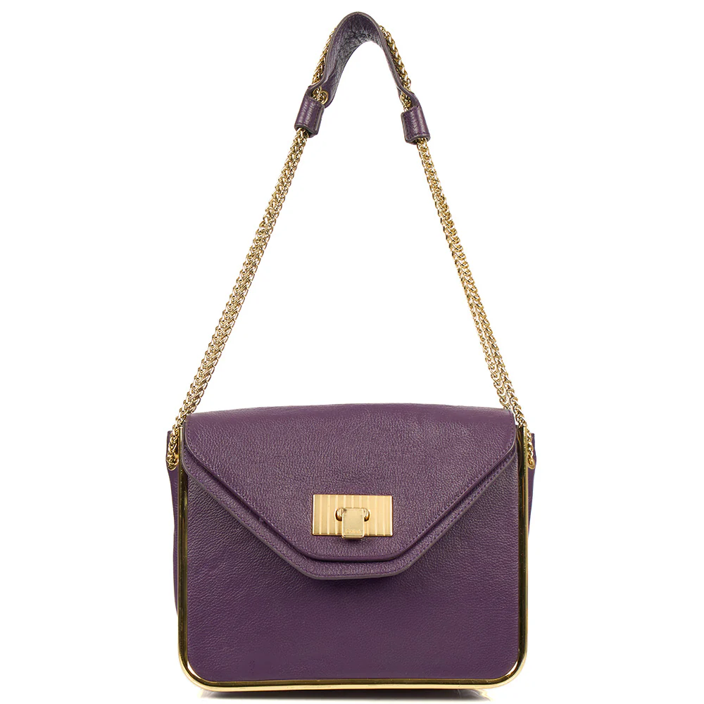 Picture of Chloe Shoulder Bag Sally - Medium in Purple, Calfskin Leather